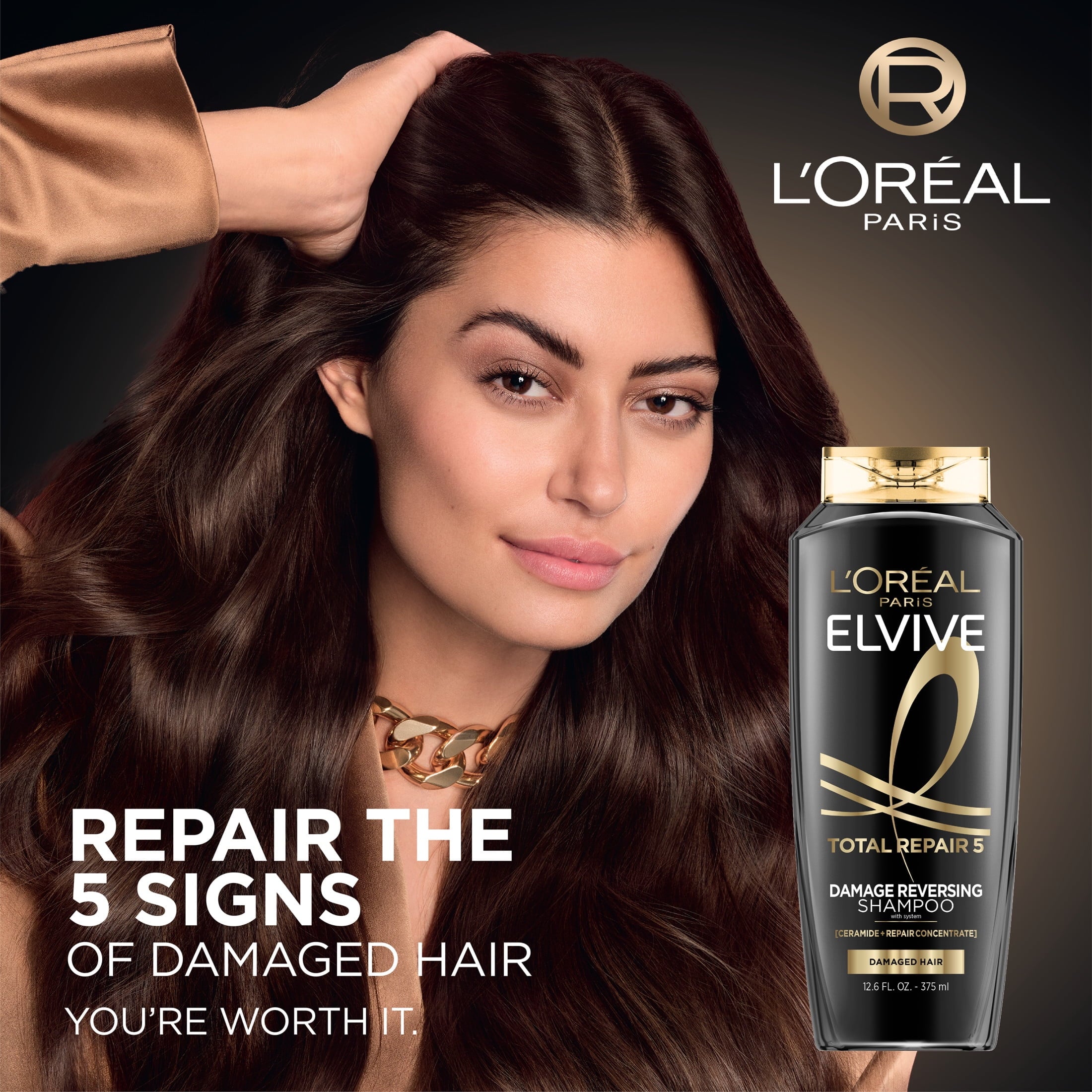 L'Oreal Paris Elvive Total Repair 5 Repairing Shampoo and Conditioner Set, 1 kit