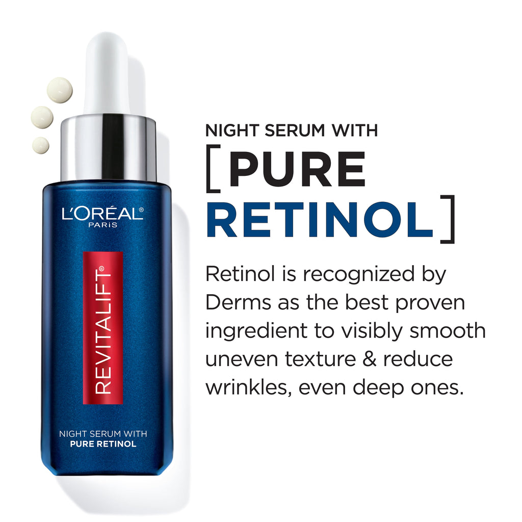 L'Oreal Paris Revitalift Derm Intensives Night Serum, 0.3% Pure Retinol, 1 fl oz