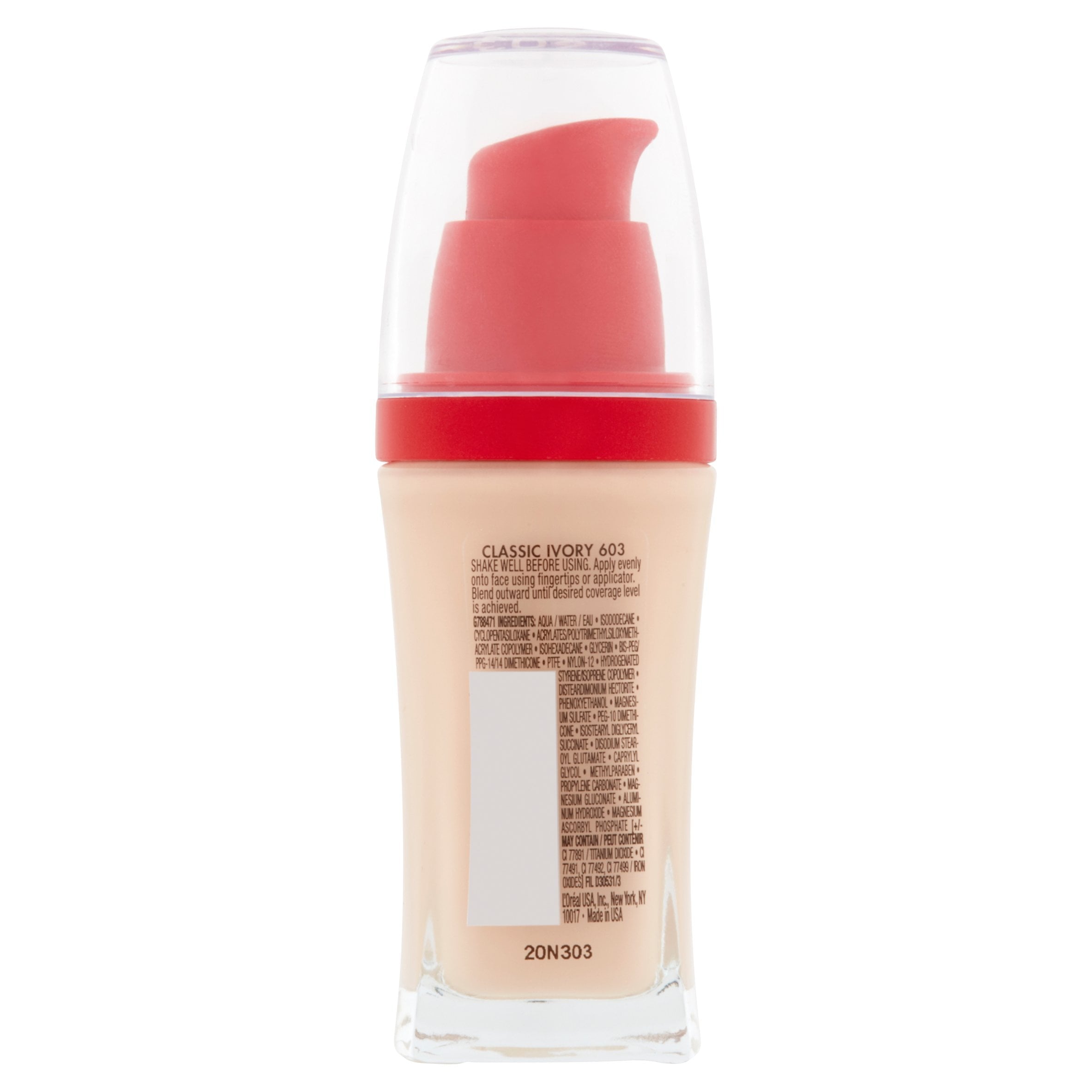 L'Oreal Paris Infallible Never Fail Liquid Makeup with SPF 20, Classic Ivory