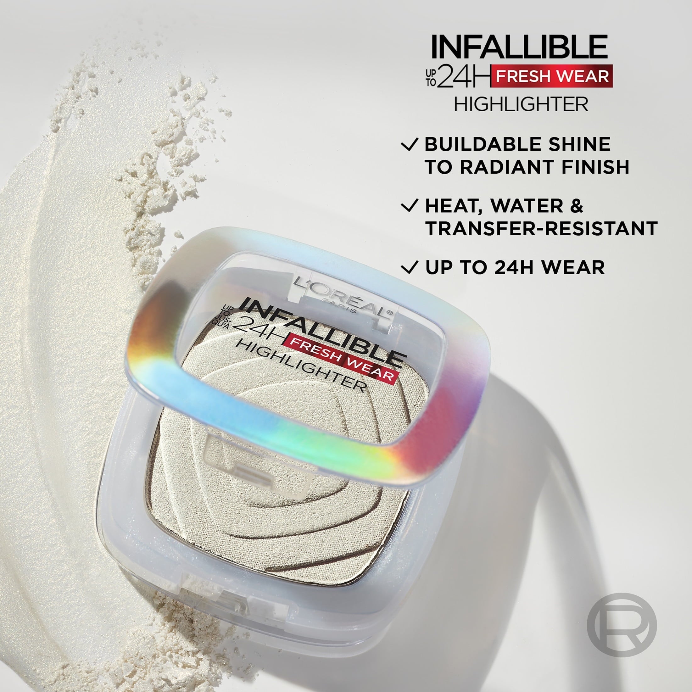 L'Oreal Paris Infallible Up To 24Hr Highlighter, Powders, Icy Gold, 0.31 Oz