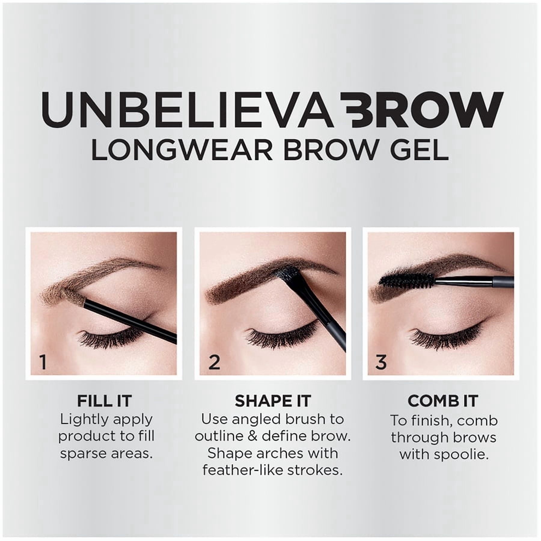 L'Oreal Paris Unbelieva-Brow Longwear Waterproof Brow Gel, Black