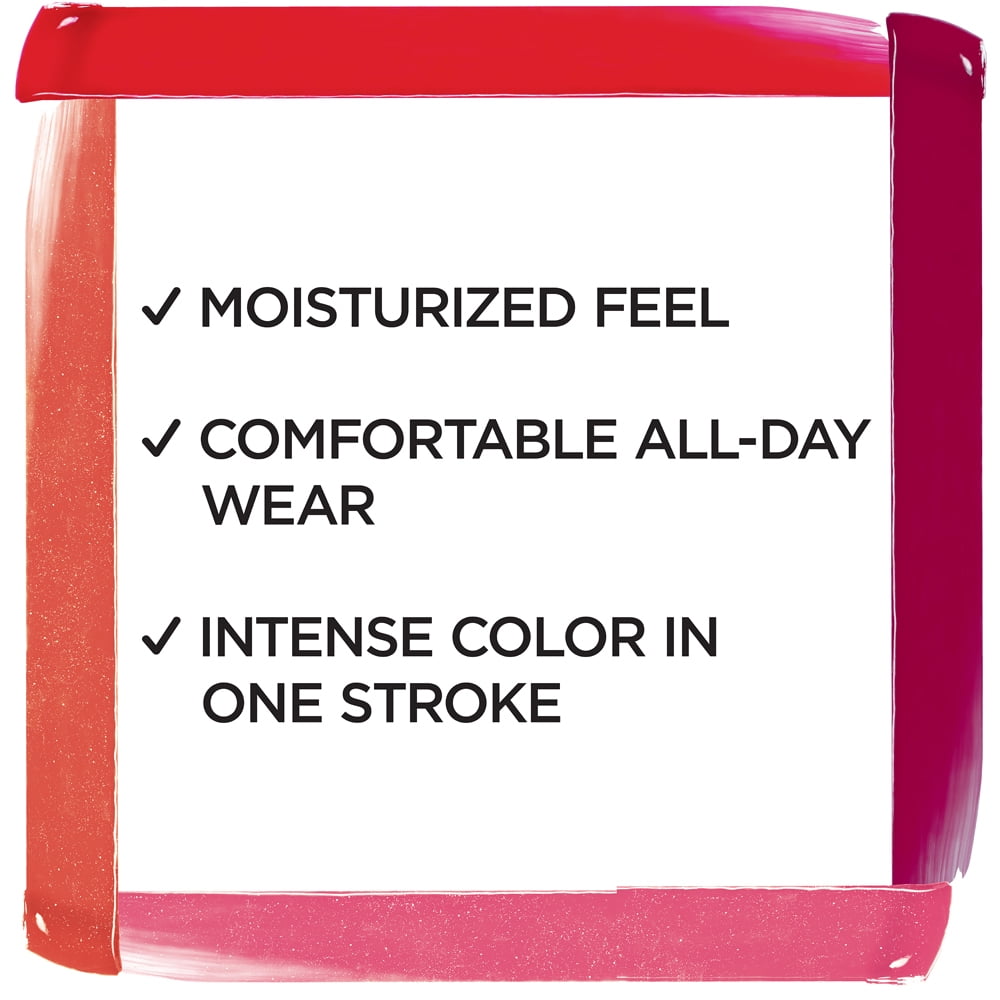 L'Oreal Paris Brilliant Signature Shiny Lip Stain, Be Courageous, 0.21 fl oz, Smudge-Proof