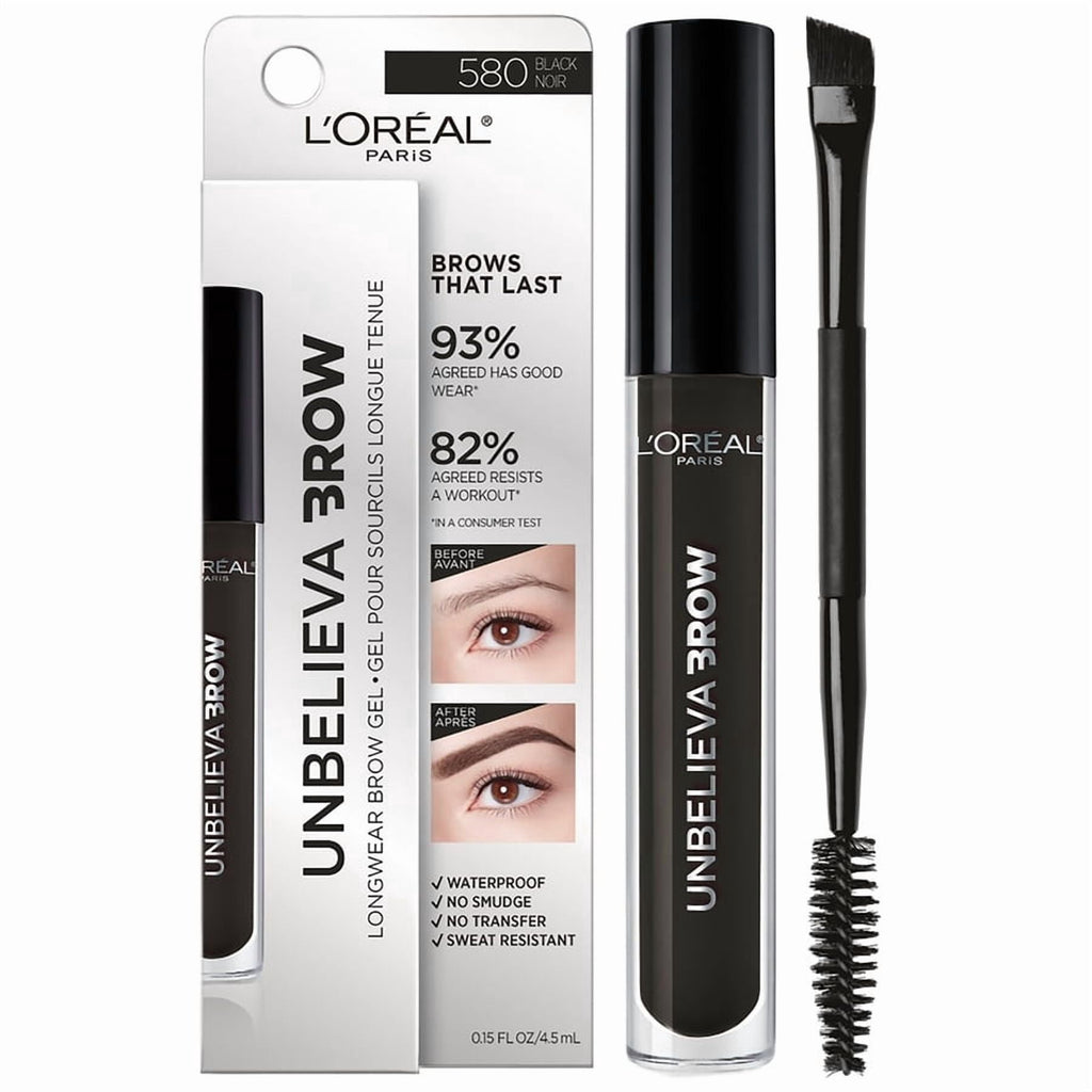 L'Oreal Paris Unbelieva-Brow Longwear Waterproof Brow Gel, Black