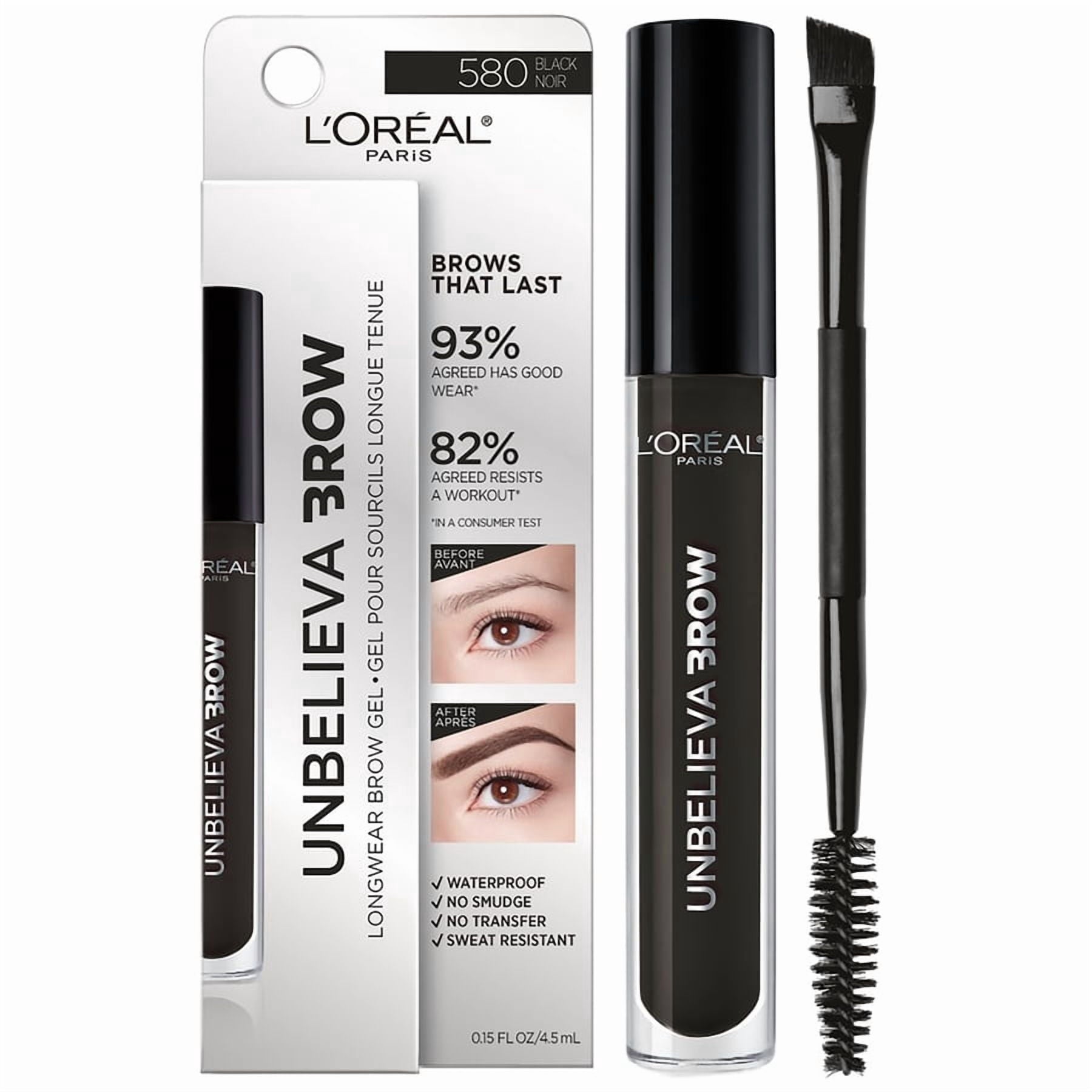 L'Oreal Paris Unbelieva-Brow Longwear Waterproof Brow Gel, Black