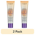 (2 pack) L'Oreal Paris Magic Skin Beautifier BB Cream for Face with Vitamin C and E, Deep, 1 fl oz
