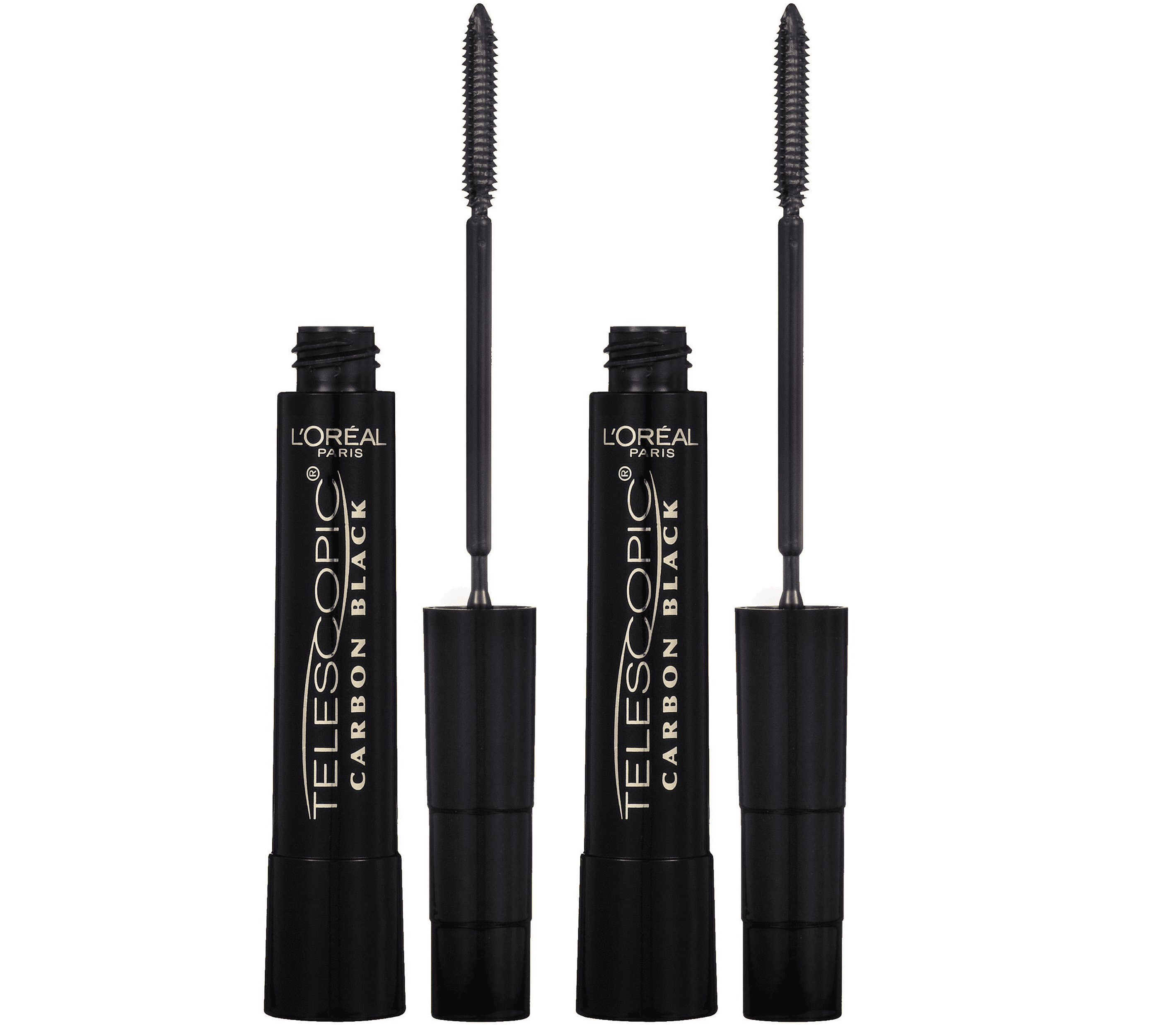 (2 pack) L'Oreal Paris Telescopic Washable Mascara, Carbon Black, 0.27 fl oz