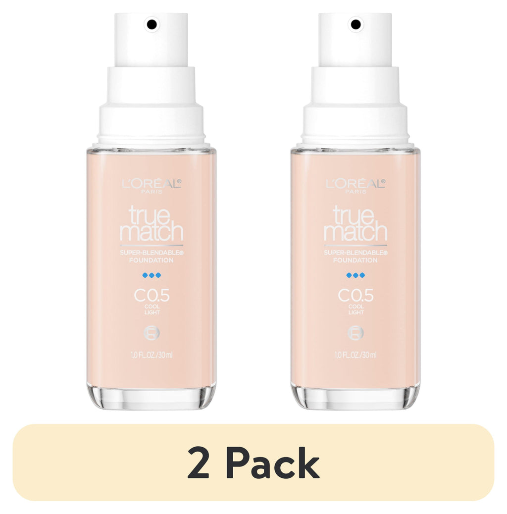 (2 pack) L'Oreal Paris True Match Cream Foundation Makeup, C0.5 Cool Light, 1 fl oz