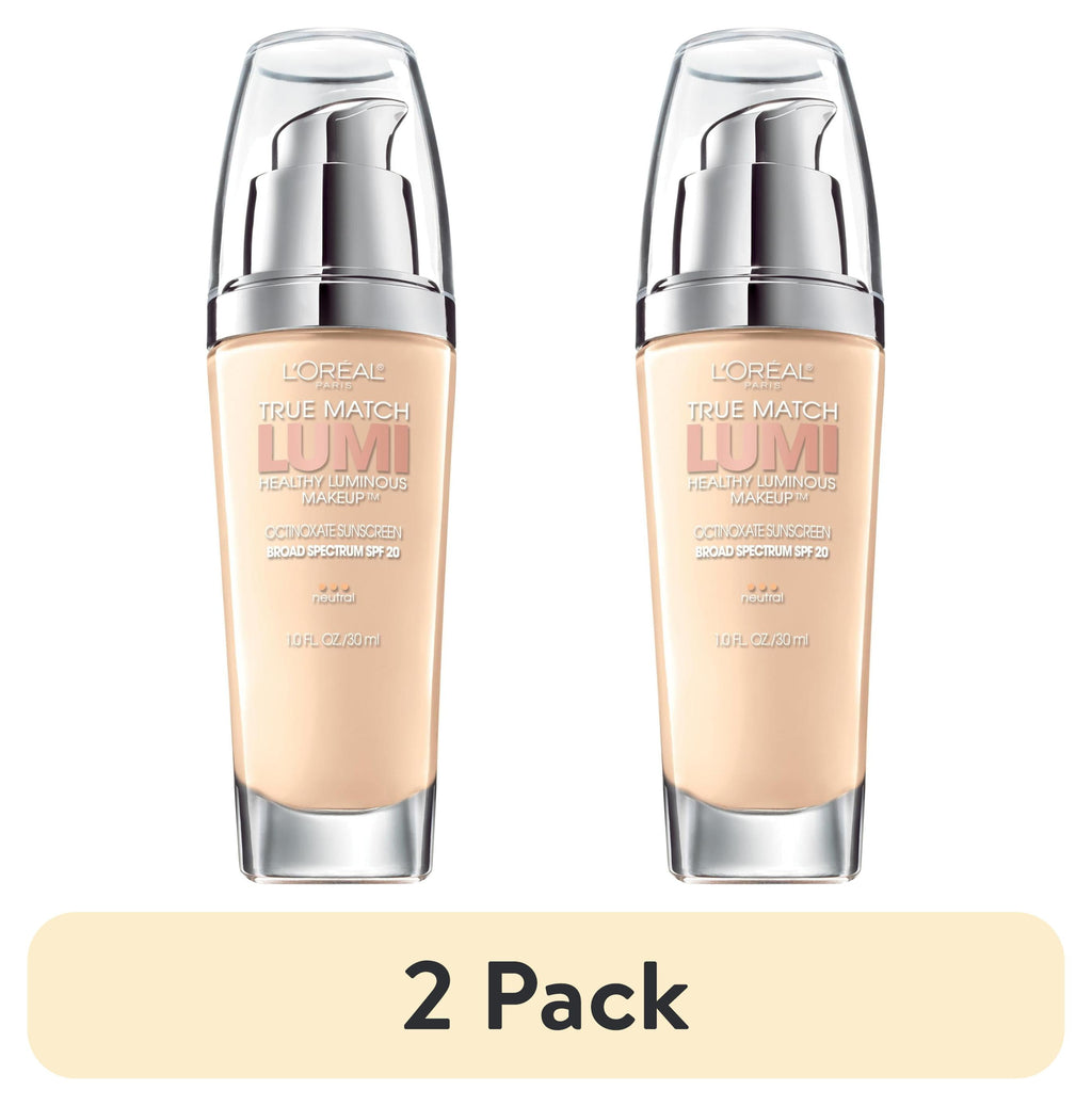 (2 pack) L'Oreal Paris True Match Lumi Healthy Luminous Liquid Foundation, spf 19, 1 fl oz