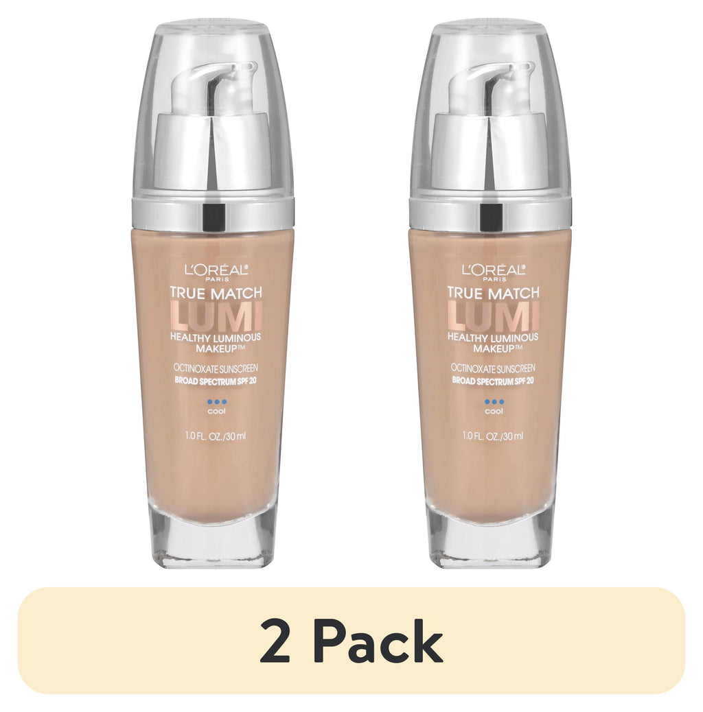 (2 pack) L'Oreal Paris True Match Lumi Liquid Healthy Luminous Foundation, SPF 20, C3 Creamy Natural, 1 fl oz