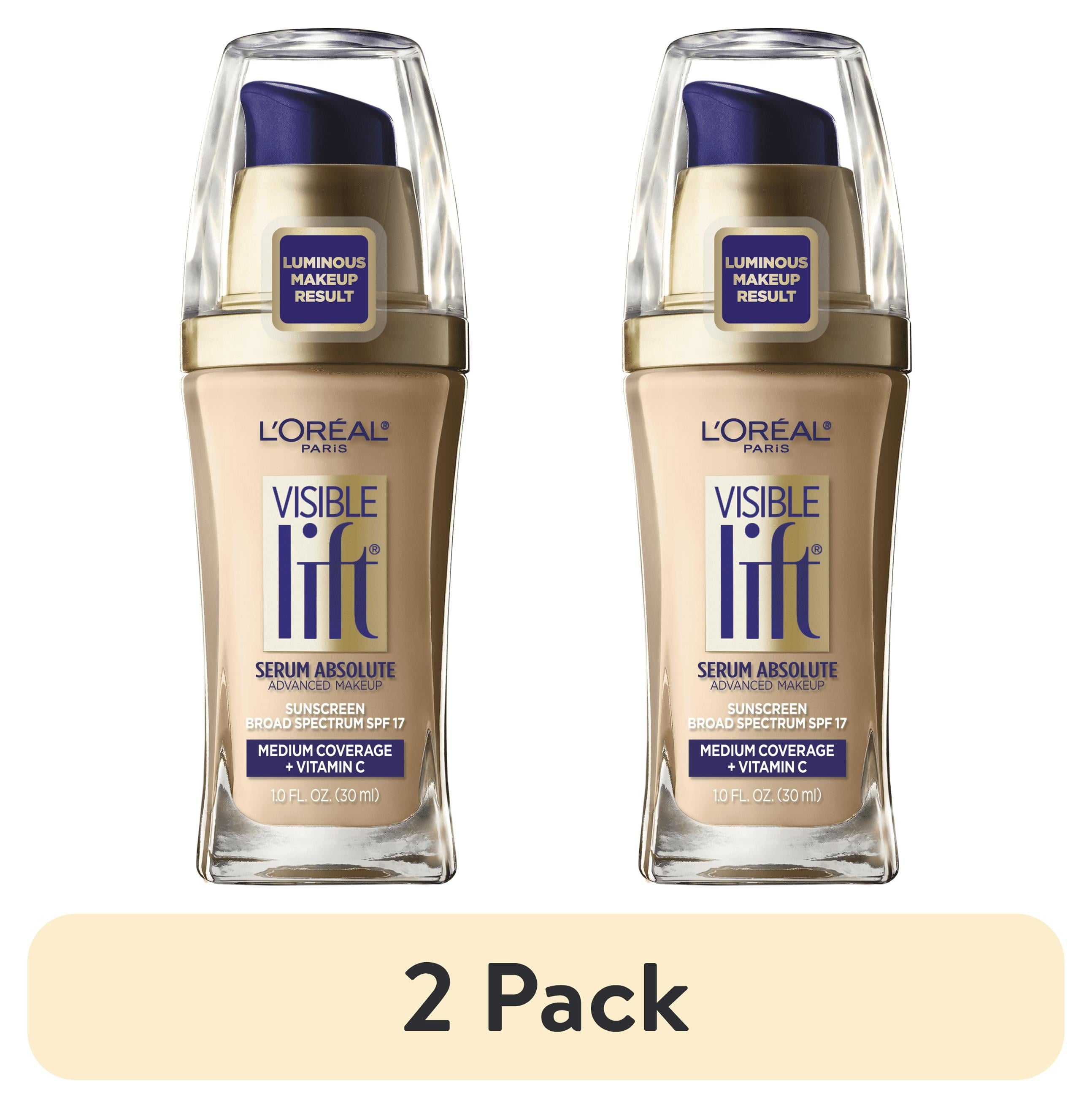 (2 pack) L'Oreal Paris Visible Lift Serum Liquid Foundation, SPF 17, 1 fl oz
