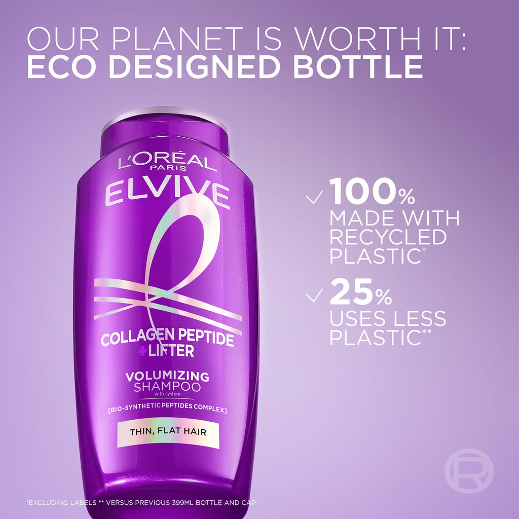 L'Oreal Paris Elvive Collagen Peptide plus Lifter 72h Volumizing Shampoo 13.5 fl oz
