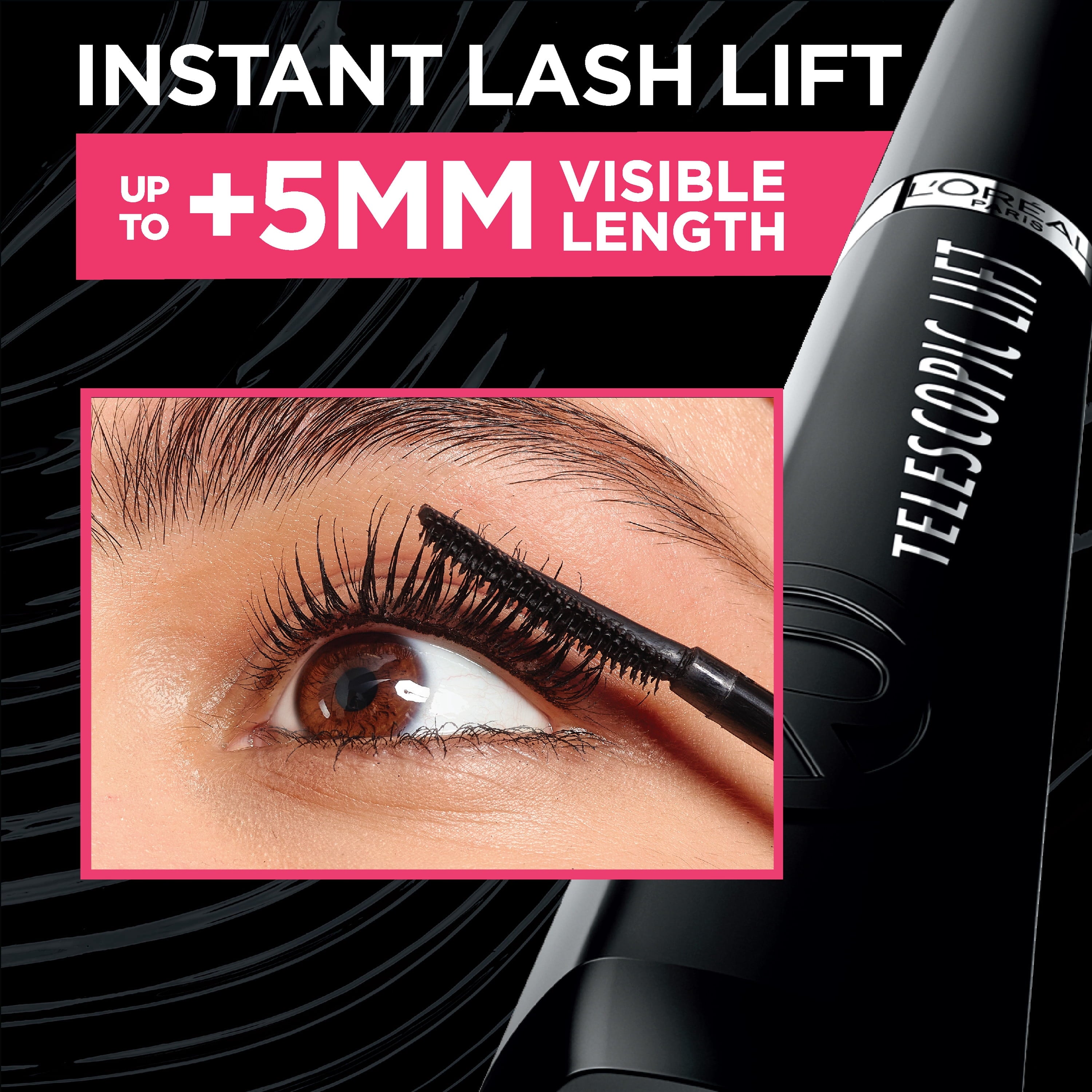 L'Oreal Paris Telescopic Lift Washable Liquids Makeup Mascara, Black Brown, 0.33 fl oz