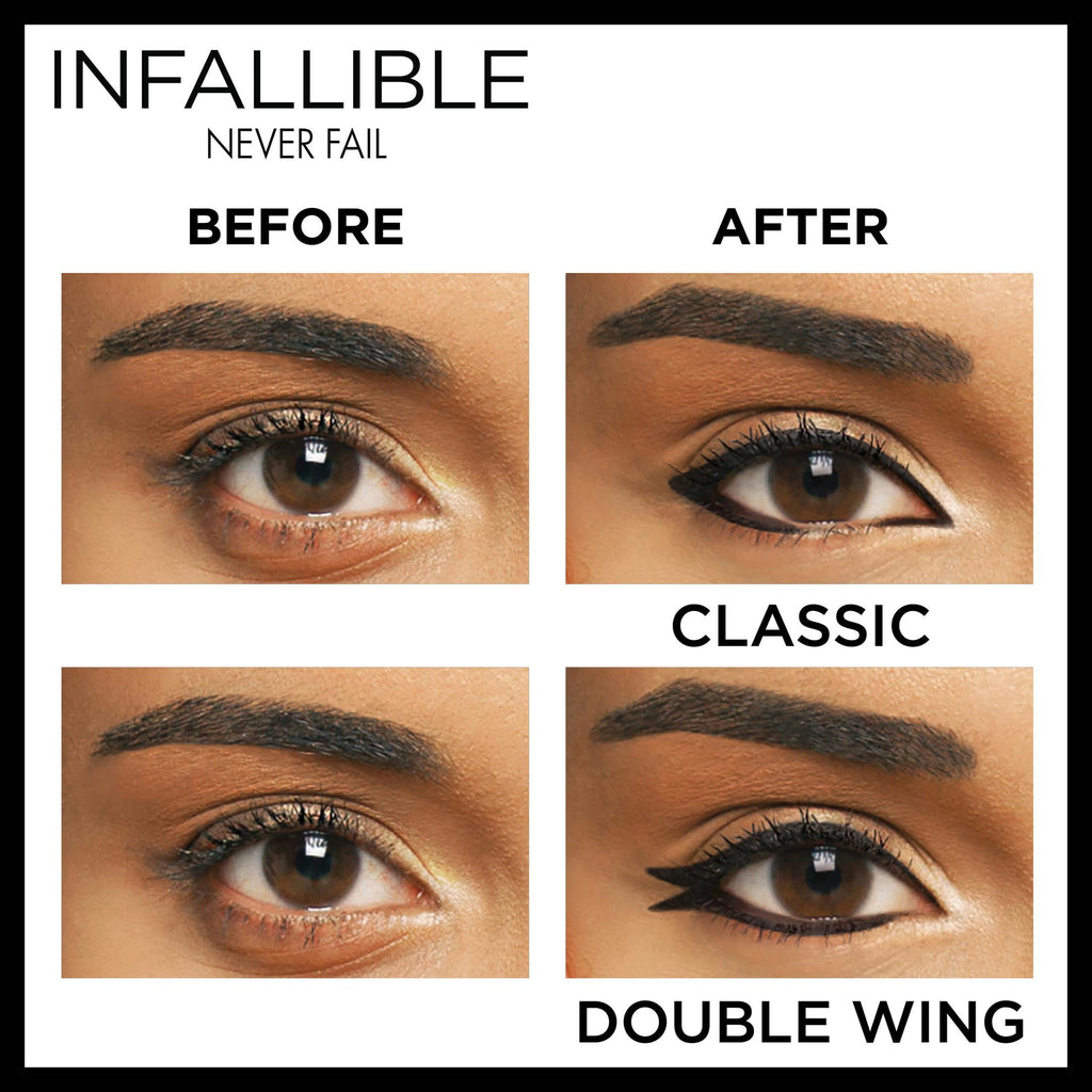 L'Oreal Paris Infallible Never Fail Pencil Eyeliner with Built in Sharpener, Black