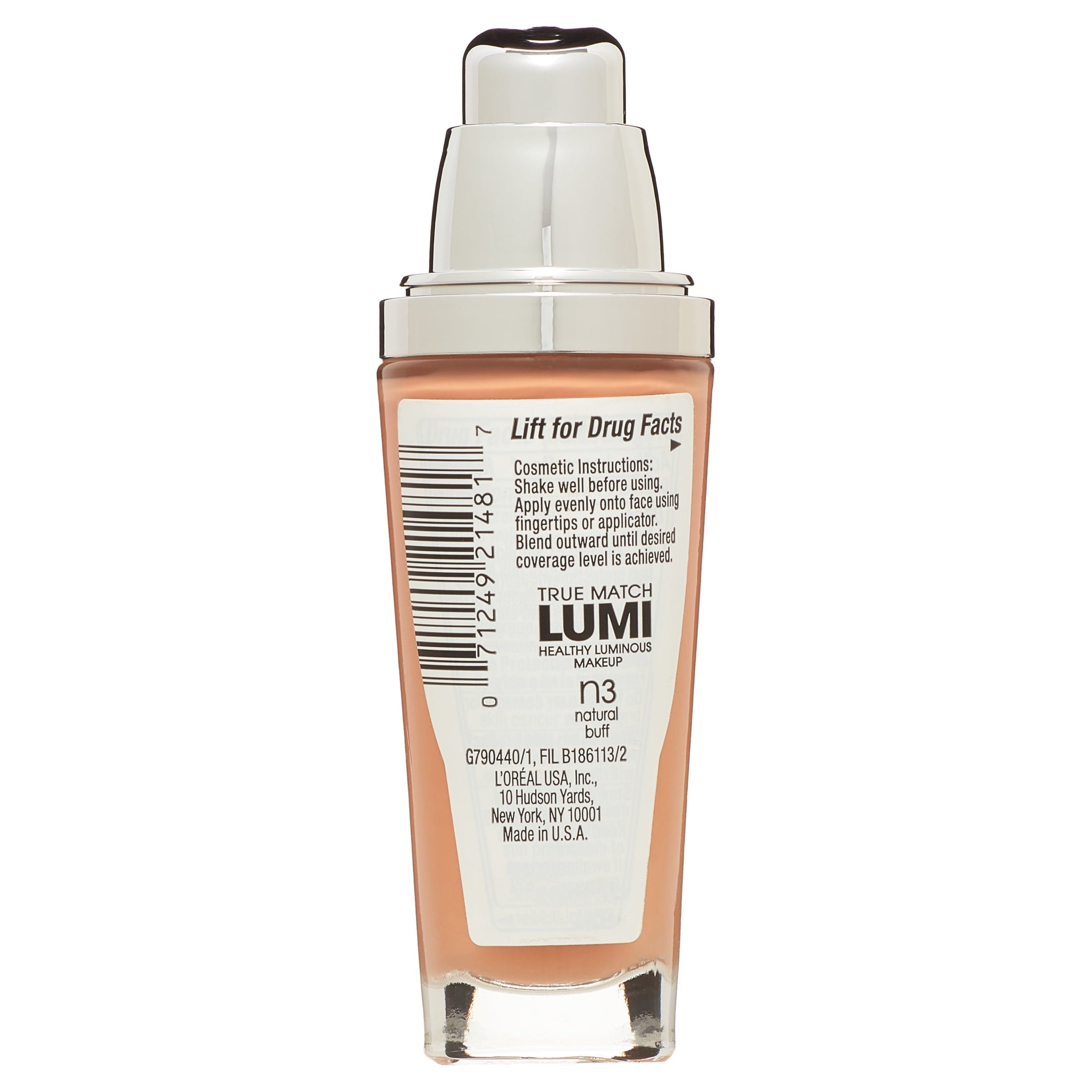 (2 pack) L'Oreal Paris True Match Lumi SPF 20 Liquid Foundation Makeup, N3 Natural Buff, 1 fl oz
