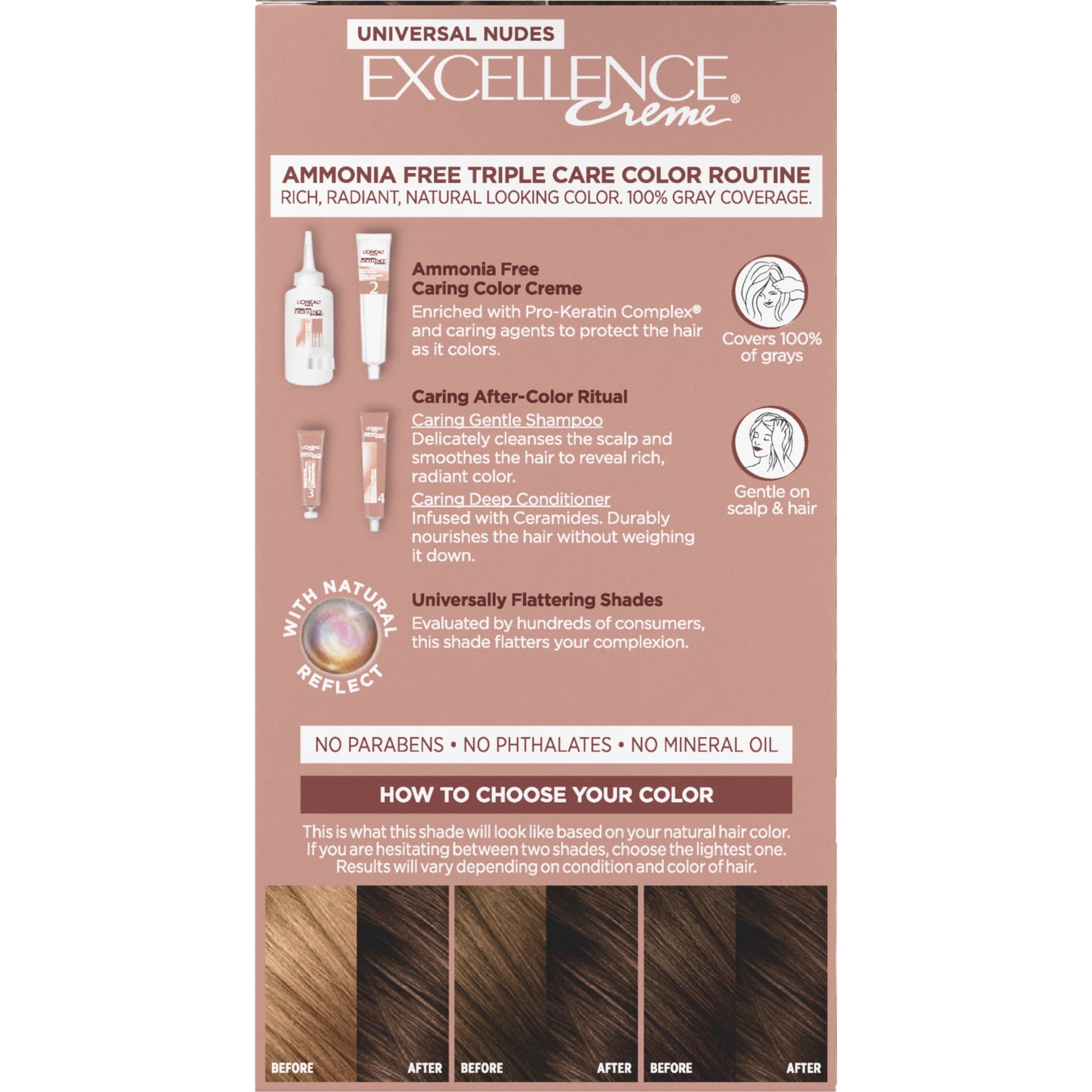 L'Oreal Paris Excellence Universal Nudes Permanent Hair Color, 5N Natural Brown, 1 kit