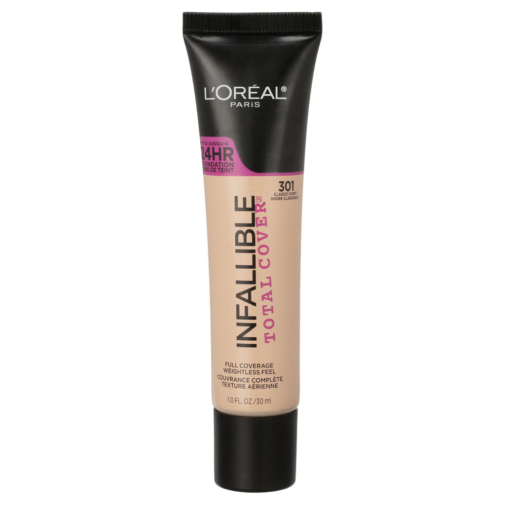 L'Oreal Paris Infallible Total Cover Liquid Foundation, Classic Ivory, 1 fl oz