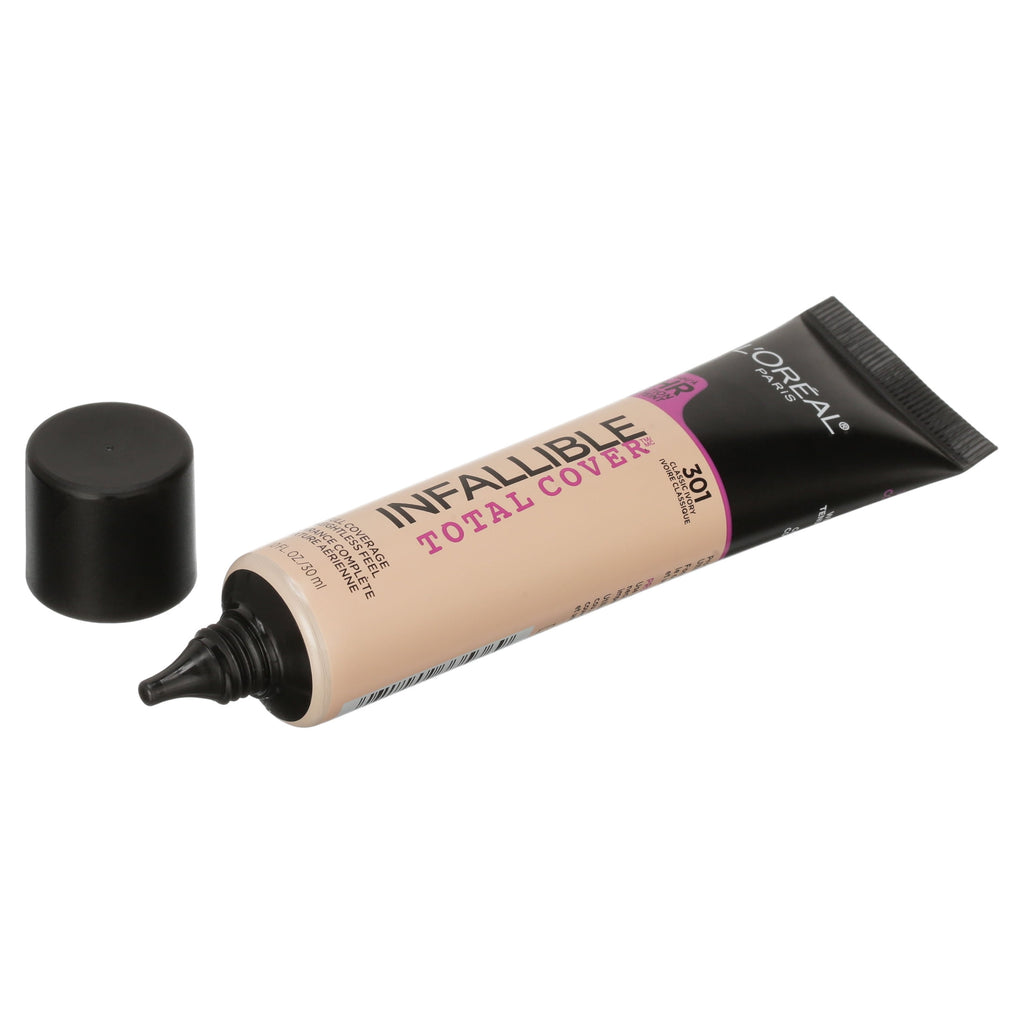 L'Oreal Paris Infallible Total Cover Liquid Foundation, Classic Ivory, 1 fl oz