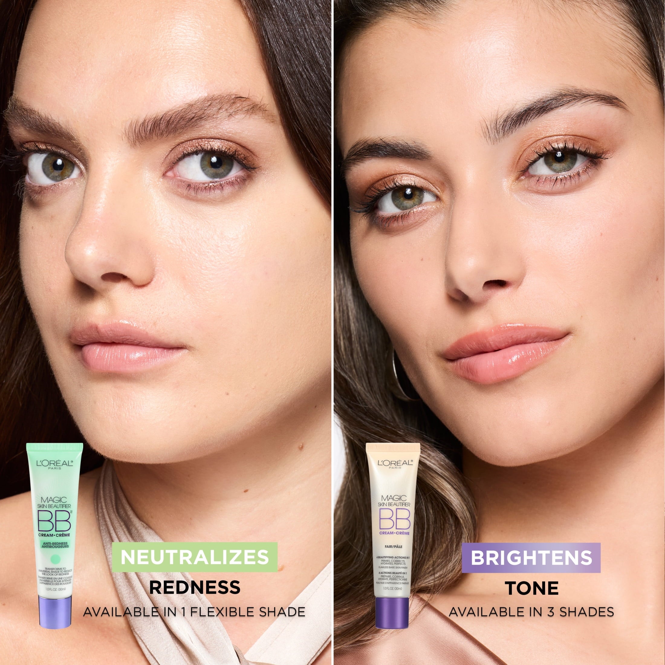 (2 pack) L'Oreal Paris Magic Skin Beautifier BB Cream for Face with Vitamin C and E, Deep, 1 fl oz