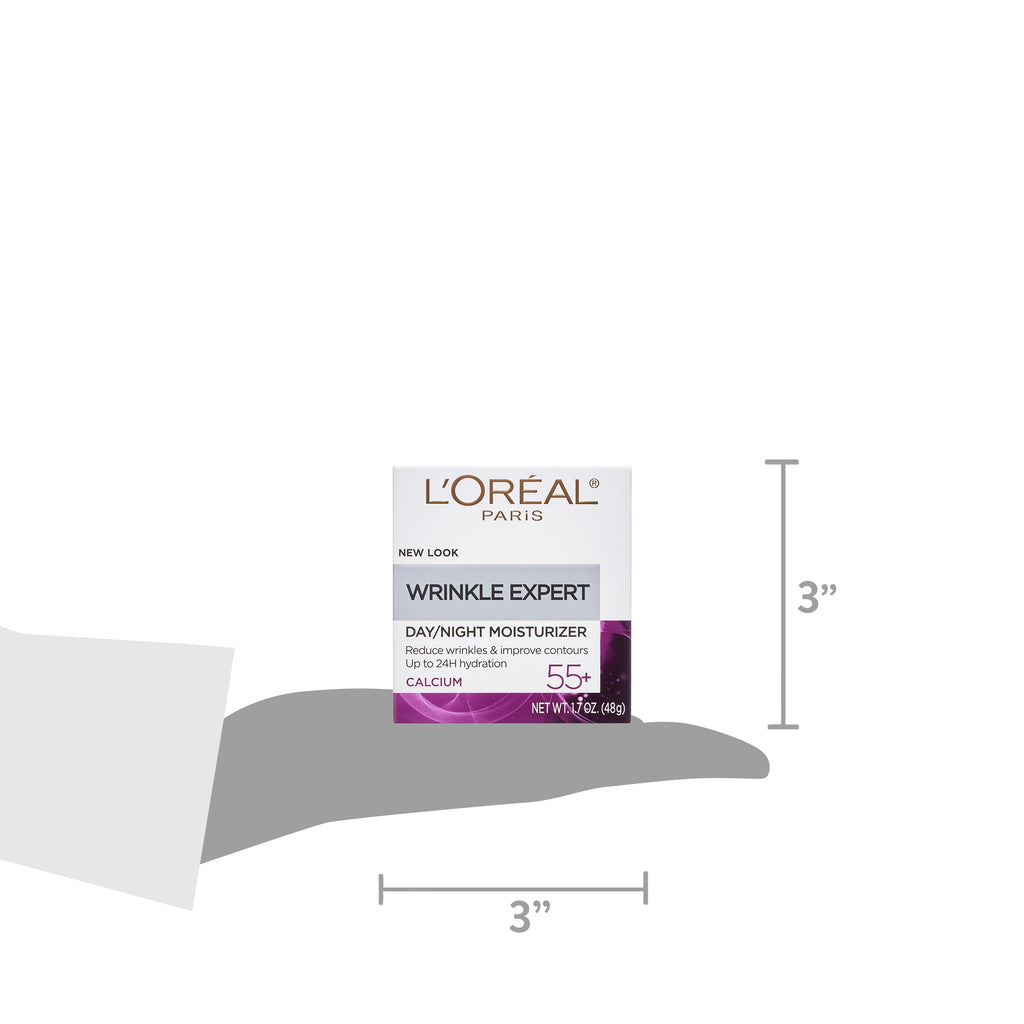 L'Oreal Paris Wrinkle Expert 55+ Anti-Aging Face Moisturizer with Calcium, Non-Greasy, Suitable for Sensitive Skin 1.7oz