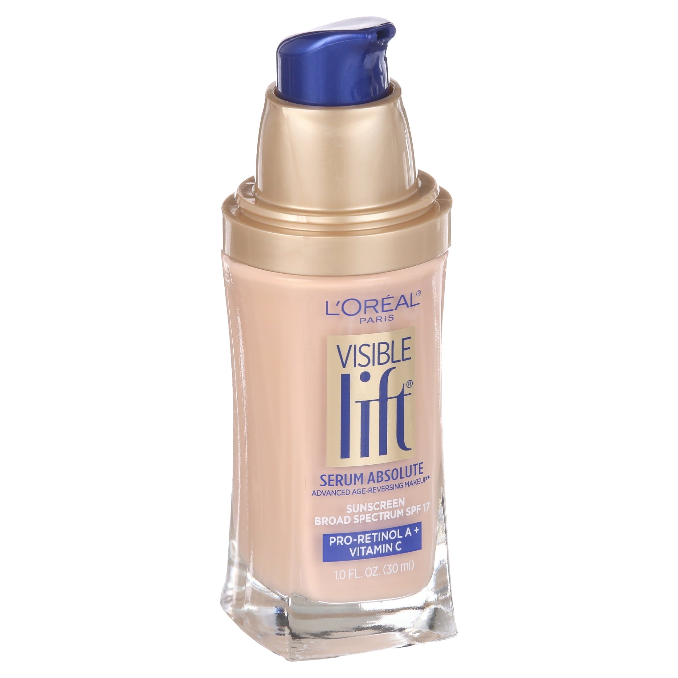 L'Oreal Paris Visible Lift Serum Foundation Makeup, 143 Soft Ivory, 1 fl oz