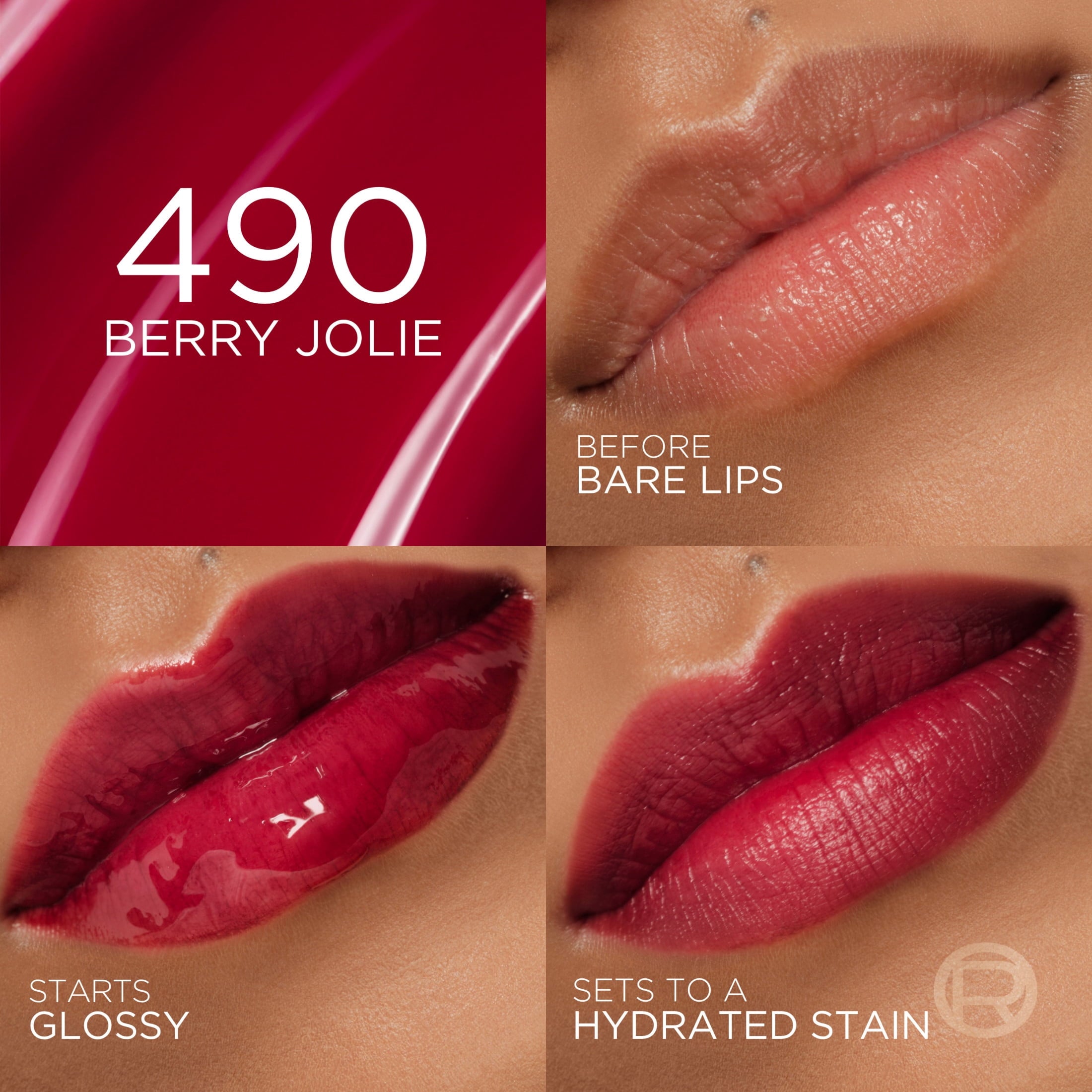 L’Oreal Paris Hyaluron Tint Lip Stain, 490 Berry Jolie, 0.16 fl oz