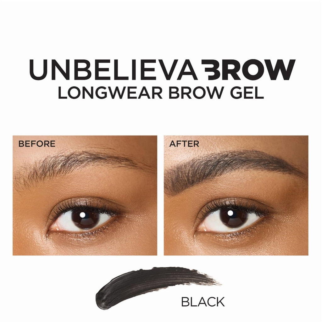 L'Oreal Paris Unbelieva-Brow Longwear Waterproof Brow Gel, Black