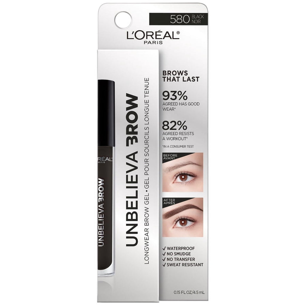 L'Oreal Paris Unbelieva-Brow Longwear Waterproof Brow Gel, Black