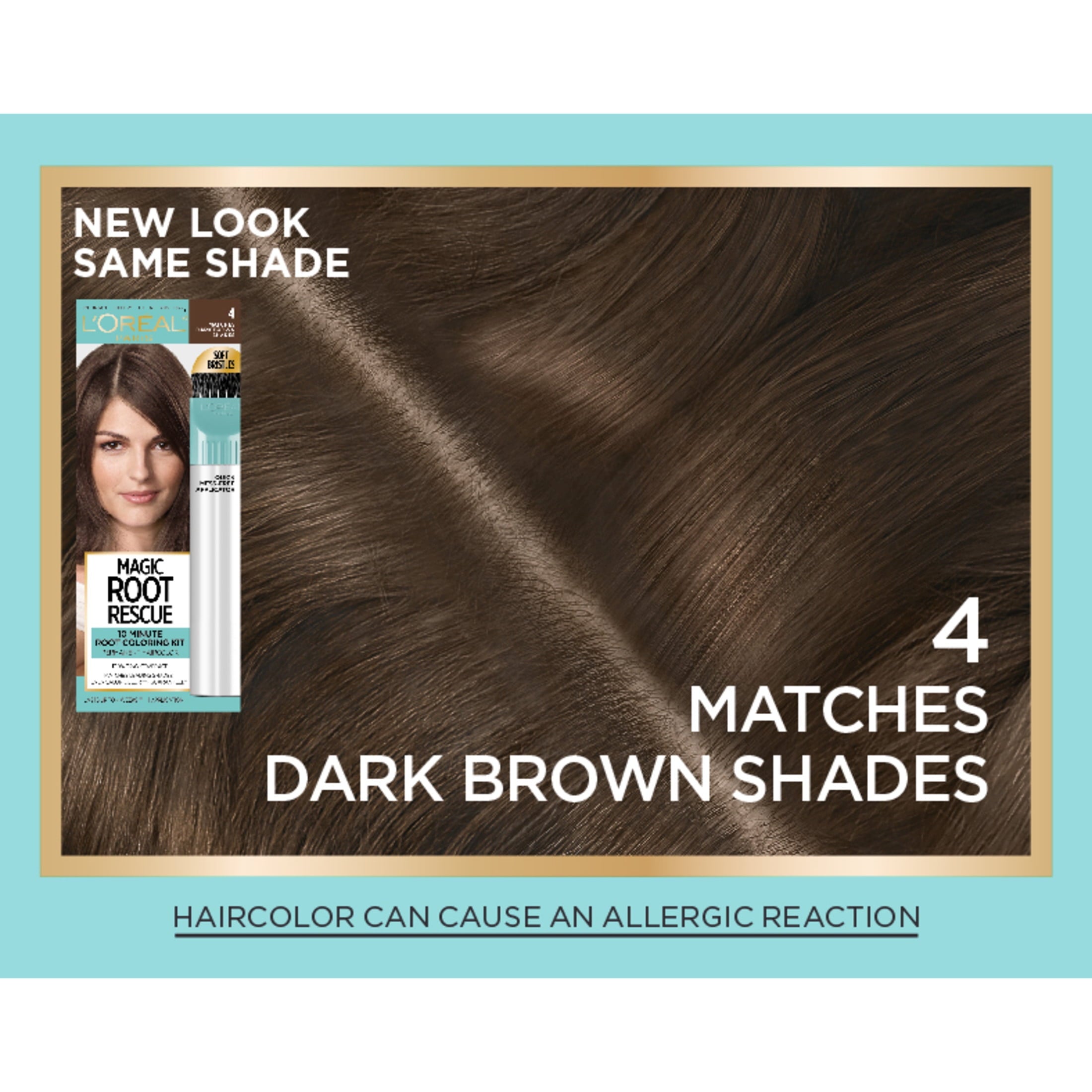 L'Oreal Paris Magic Root Rescue 10 Minute Root Hair Color, 4 Dark Brown, 1 kit