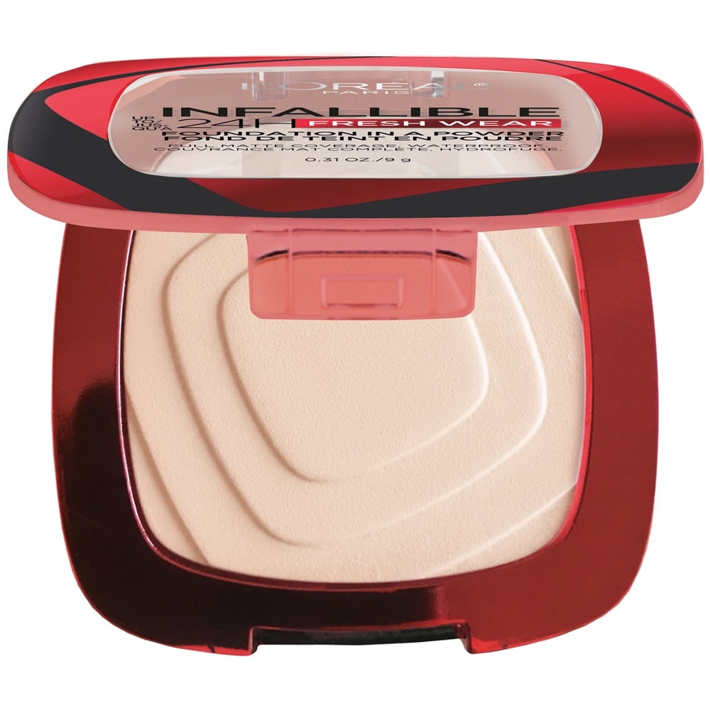 (2 pack) L'Oreal Paris Infallible Fresh Wear 24 Hr Powder Foundation Makeup, 5Pearl, 0.31 oz