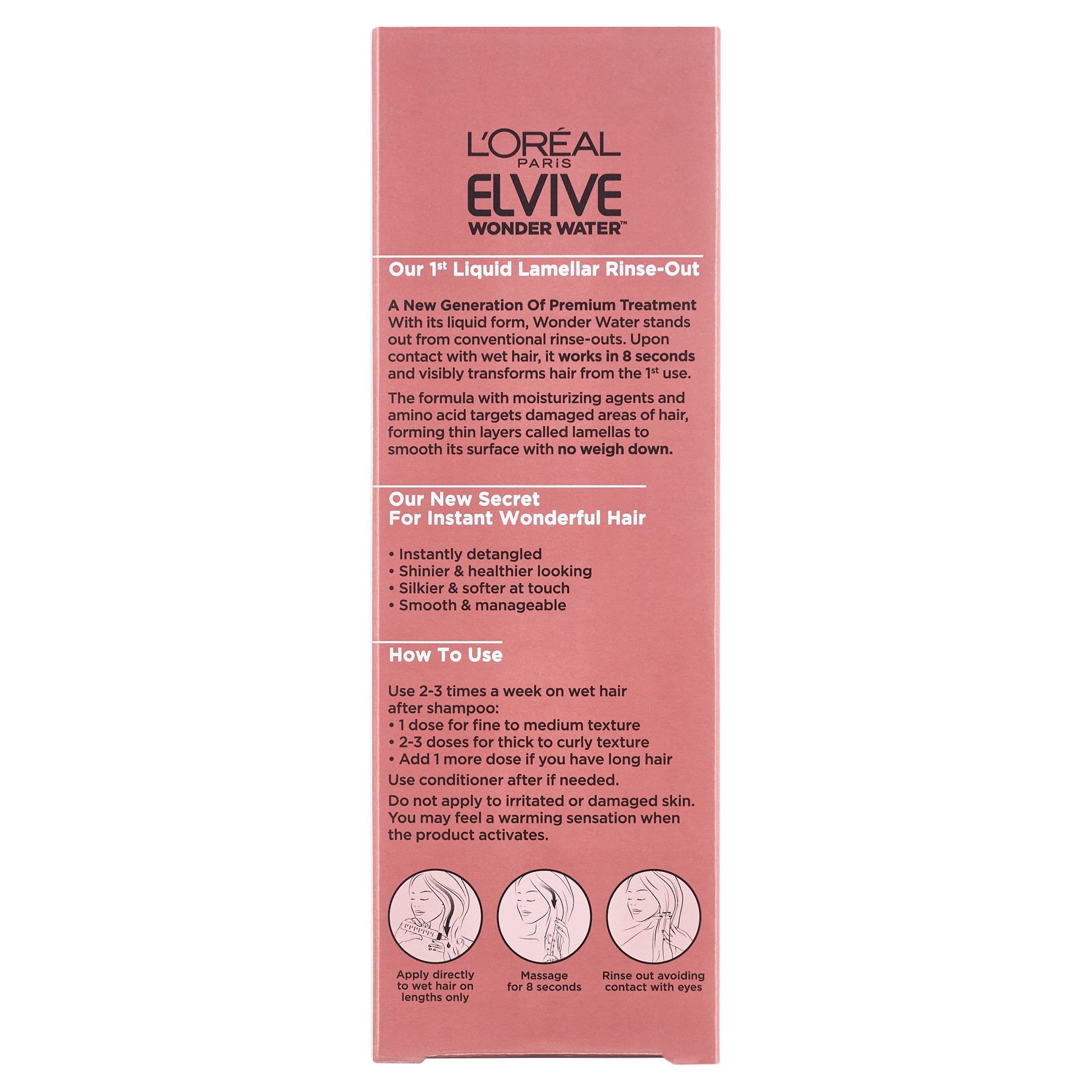 L'Oreal Paris Elvive Wonder Water Lamellar Rinse-out Treatment, for Damaged Hair, 6.8 fl oz, Light Weight