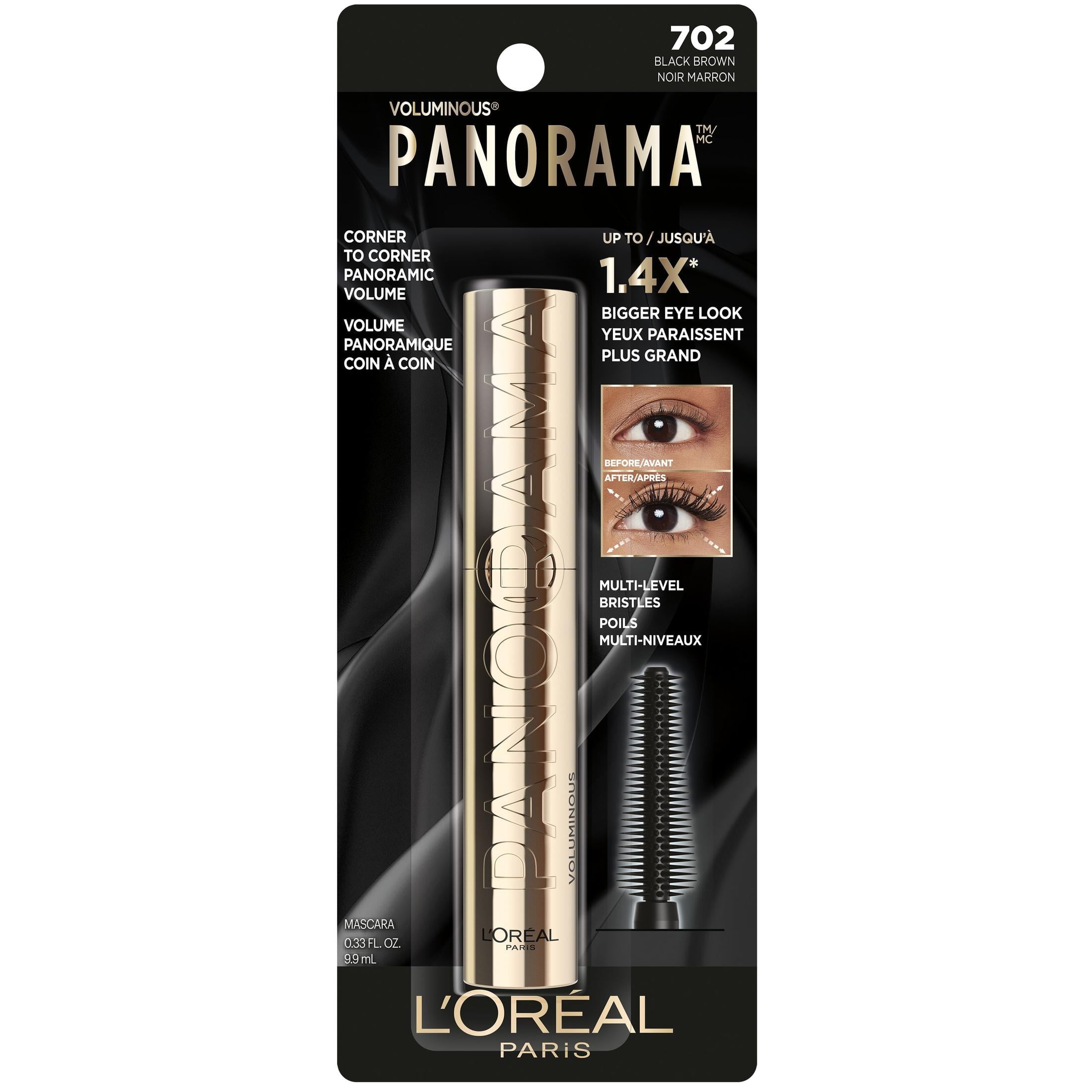 L'Oreal Paris Voluminous Panorama Smudge Resistant Mascara, Black Brown