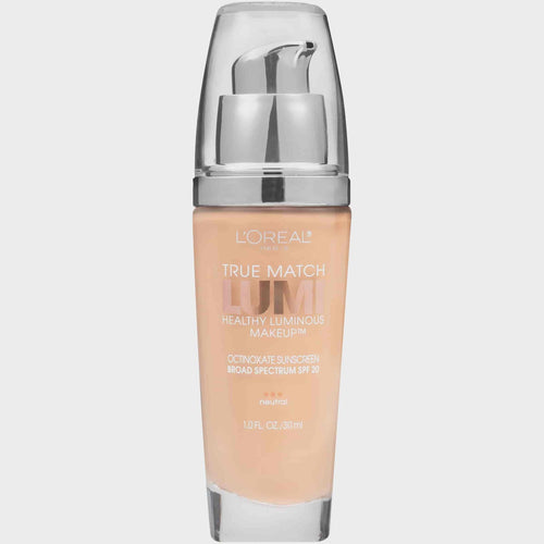 (2 pack) L'Oreal Paris True Match Lumi SPF 20 Liquid Foundation Makeup, N3 Natural Buff, 1 fl oz