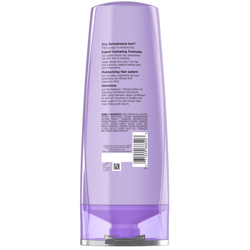 L'Oreal Paris Elvive Hyaluron Plump Hydrating Conditioner with Hyaluronic Acid, 12.6 fl oz