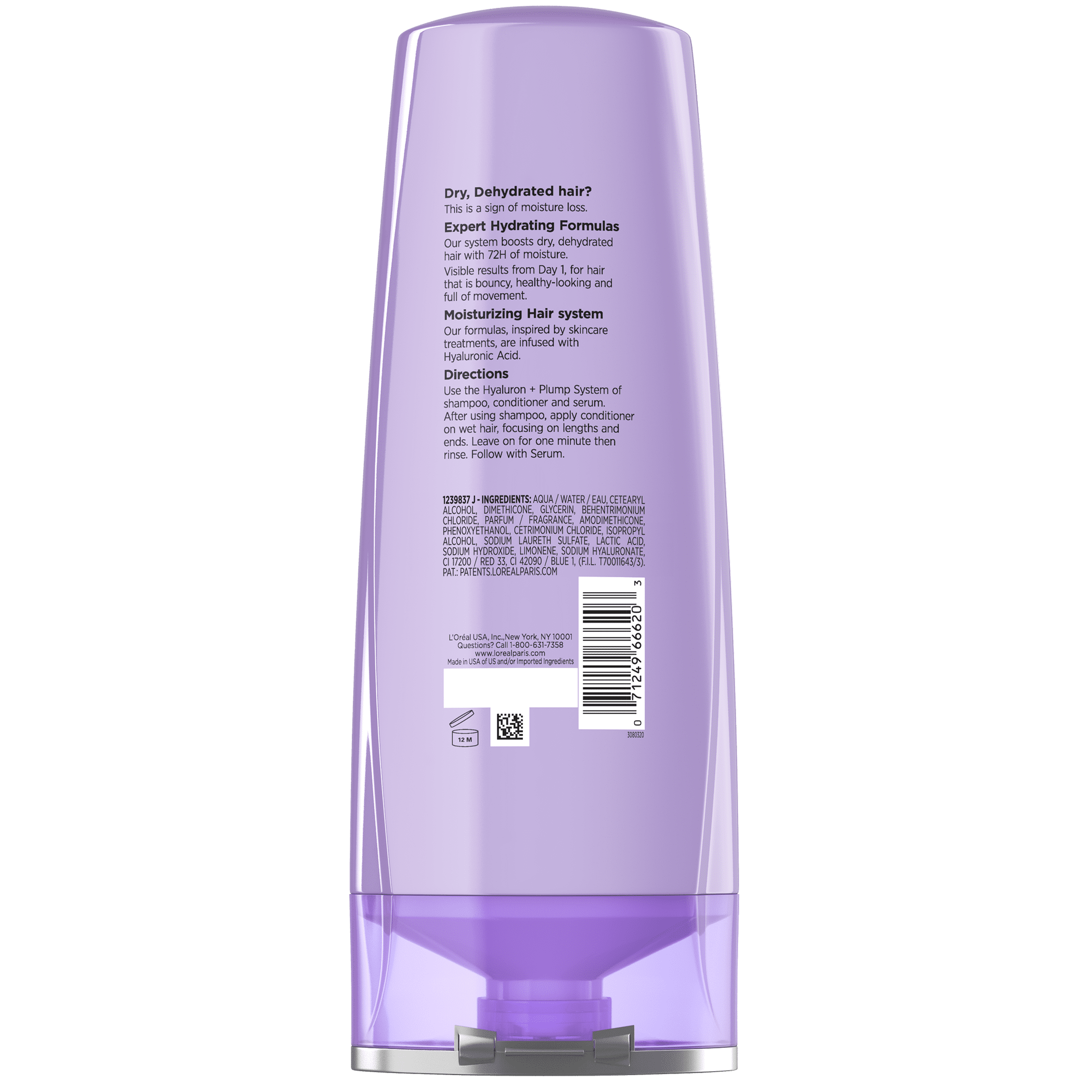 L'Oreal Paris Elvive Hyaluron Plump Hydrating Conditioner with Hyaluronic Acid, 12.6 fl oz