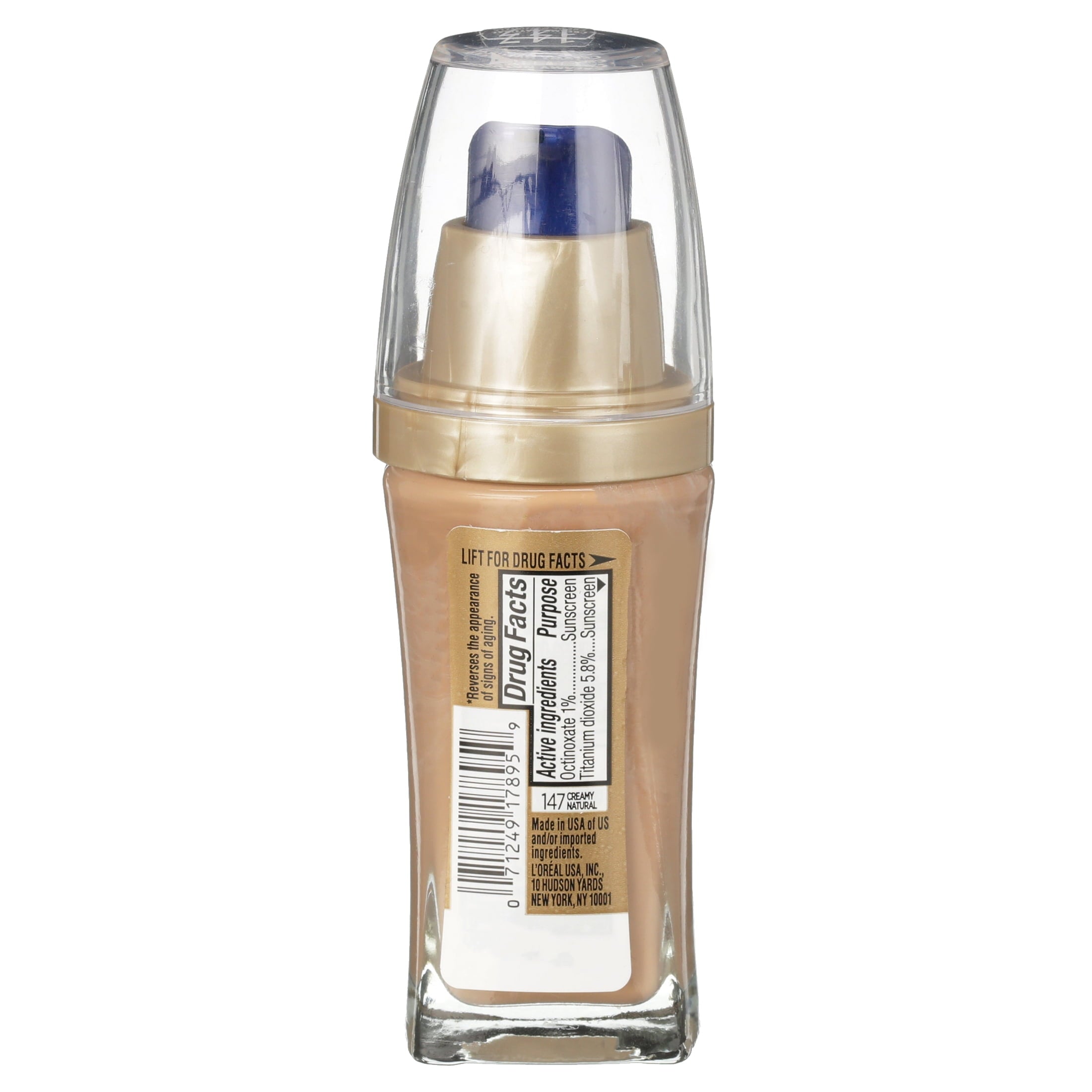 L'Oreal Paris Visible Lift Serum Foundation Makeup, 147 Creamy Natural, 1 fl oz