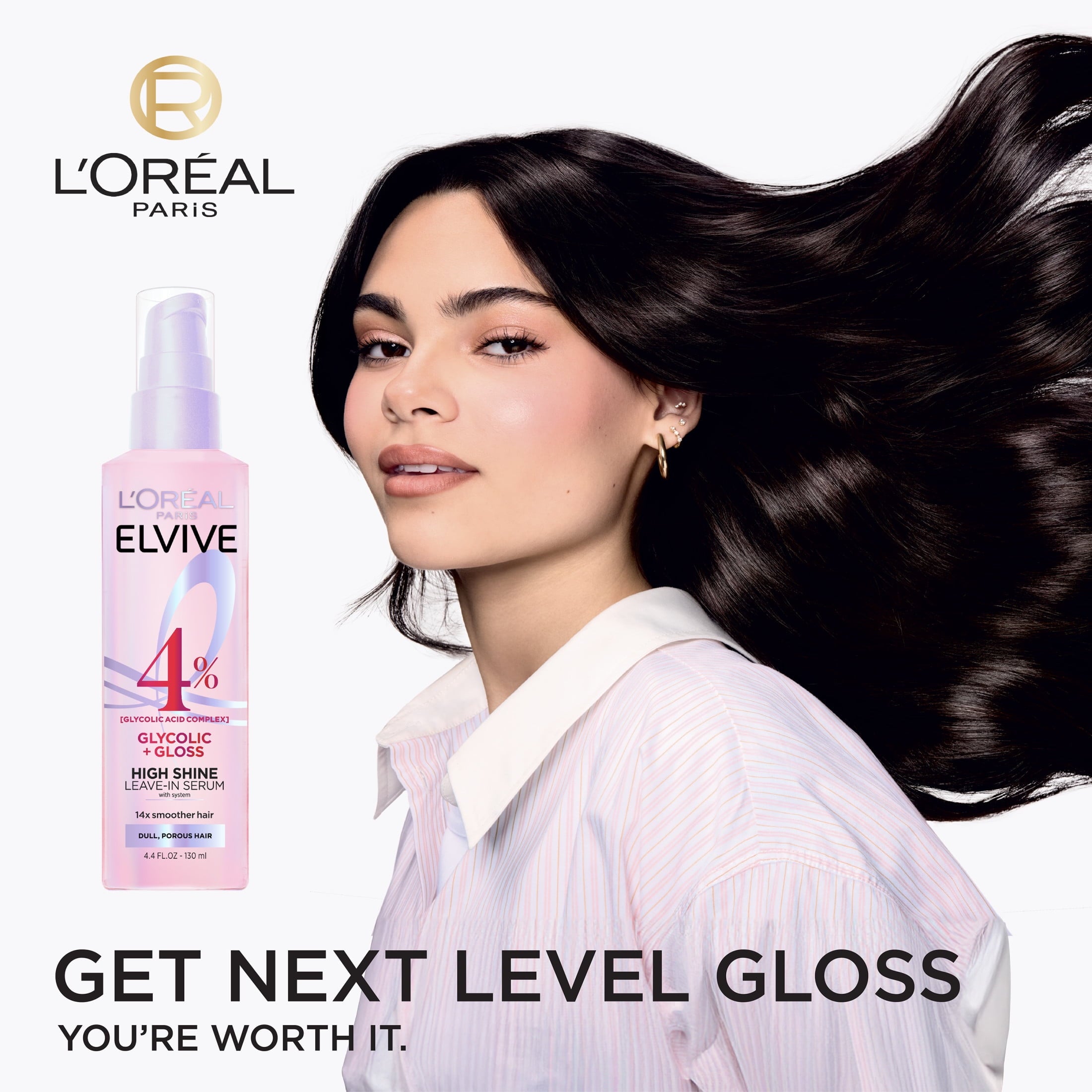L'Oreal Paris Elvive Glycolic Gloss Shine Enhancing Serum, 4.4 fl oz