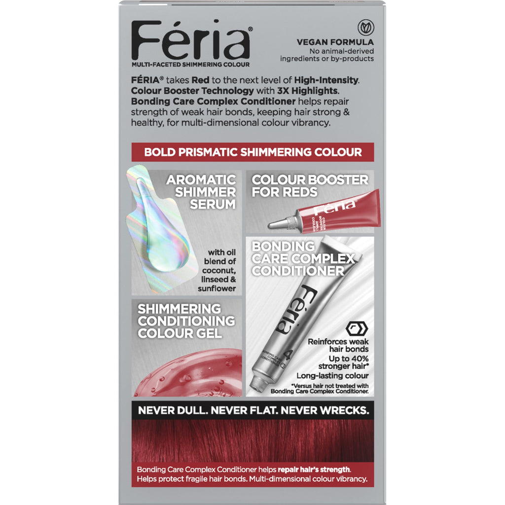 L'Oreal Paris Feria Shimmering Permanent Hair Color, R57 Cherry Crush, 1 Kit