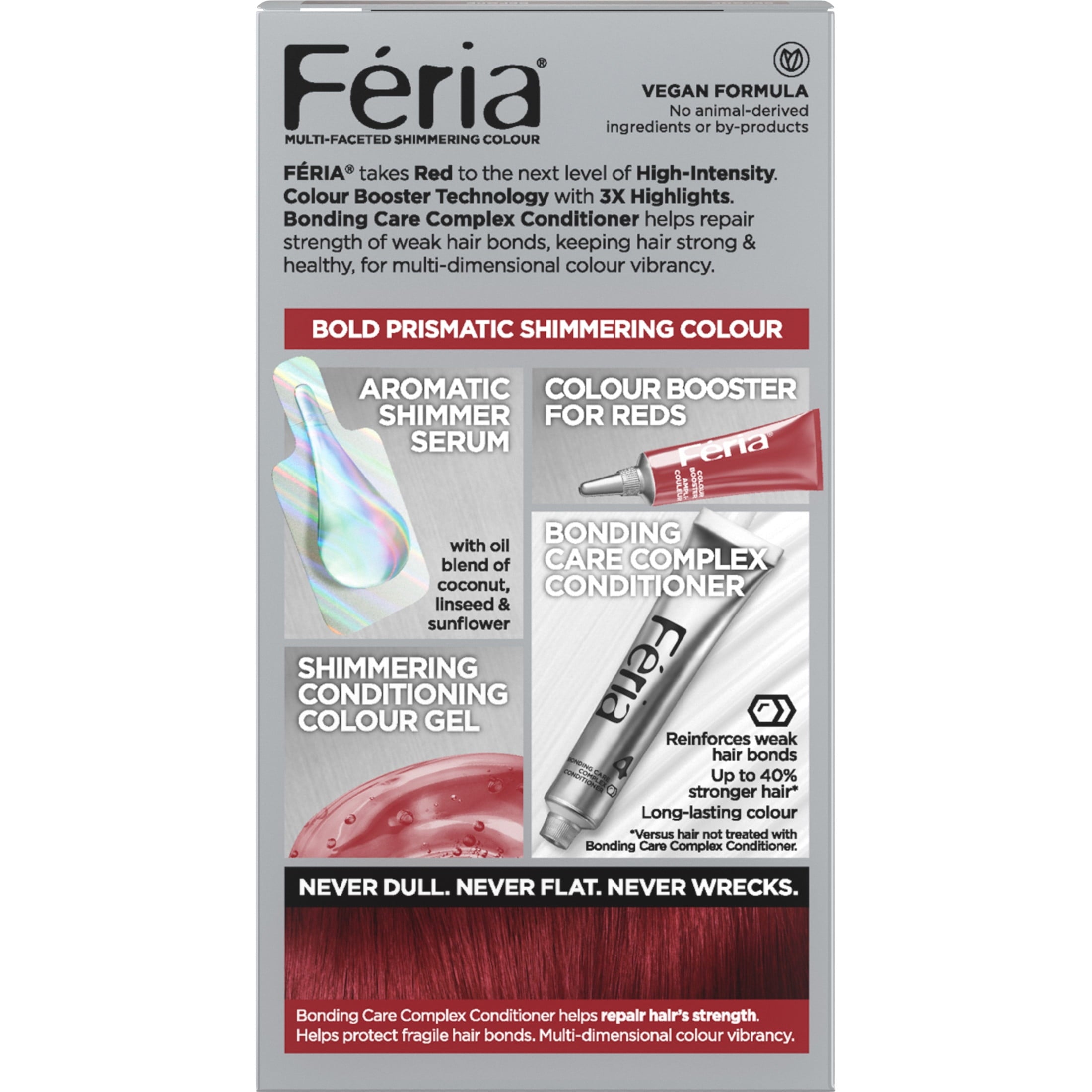 L'Oreal Paris Feria Shimmering Permanent Hair Color, R57 Cherry Crush, 1 Kit