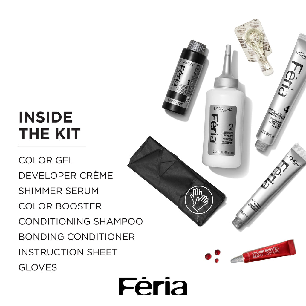 L'Oreal Paris Feria Shimmering Permanent Hair Color, R57 Cherry Crush, 1 Kit