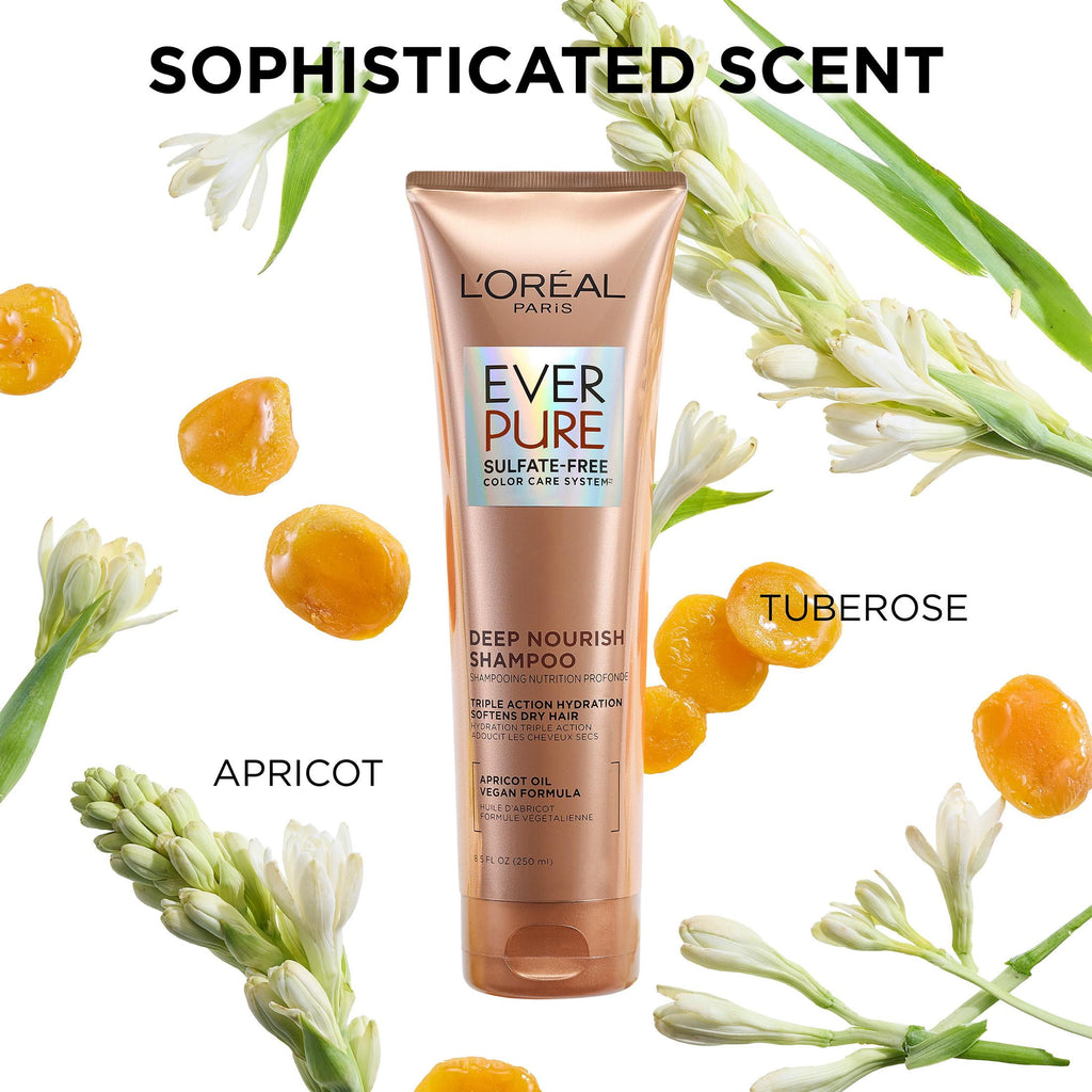 L'Oreal Paris EverPure Deep Nourish Shampoo for Dry Hair, Sulfate Free, 8.5 fl oz