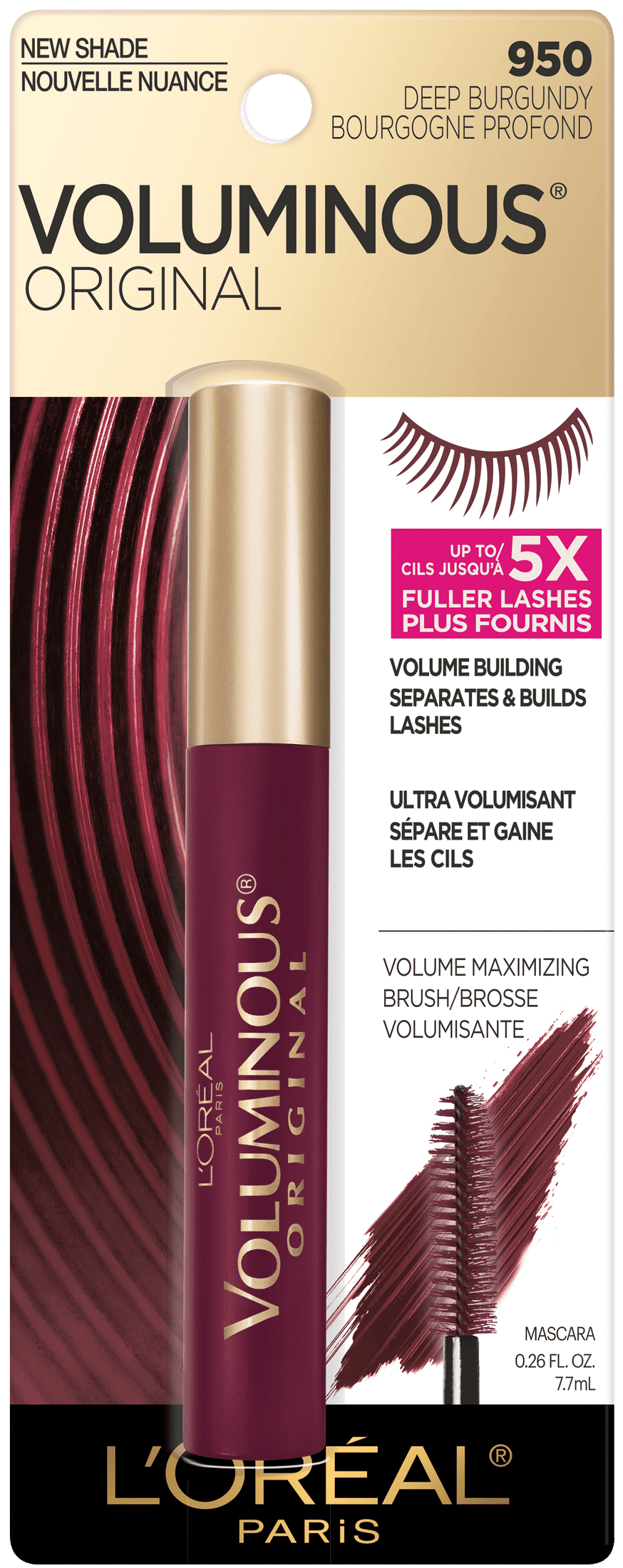 L'Oreal Paris Voluminous Original Washable Bold Eye Mascara, Deep Burgundy