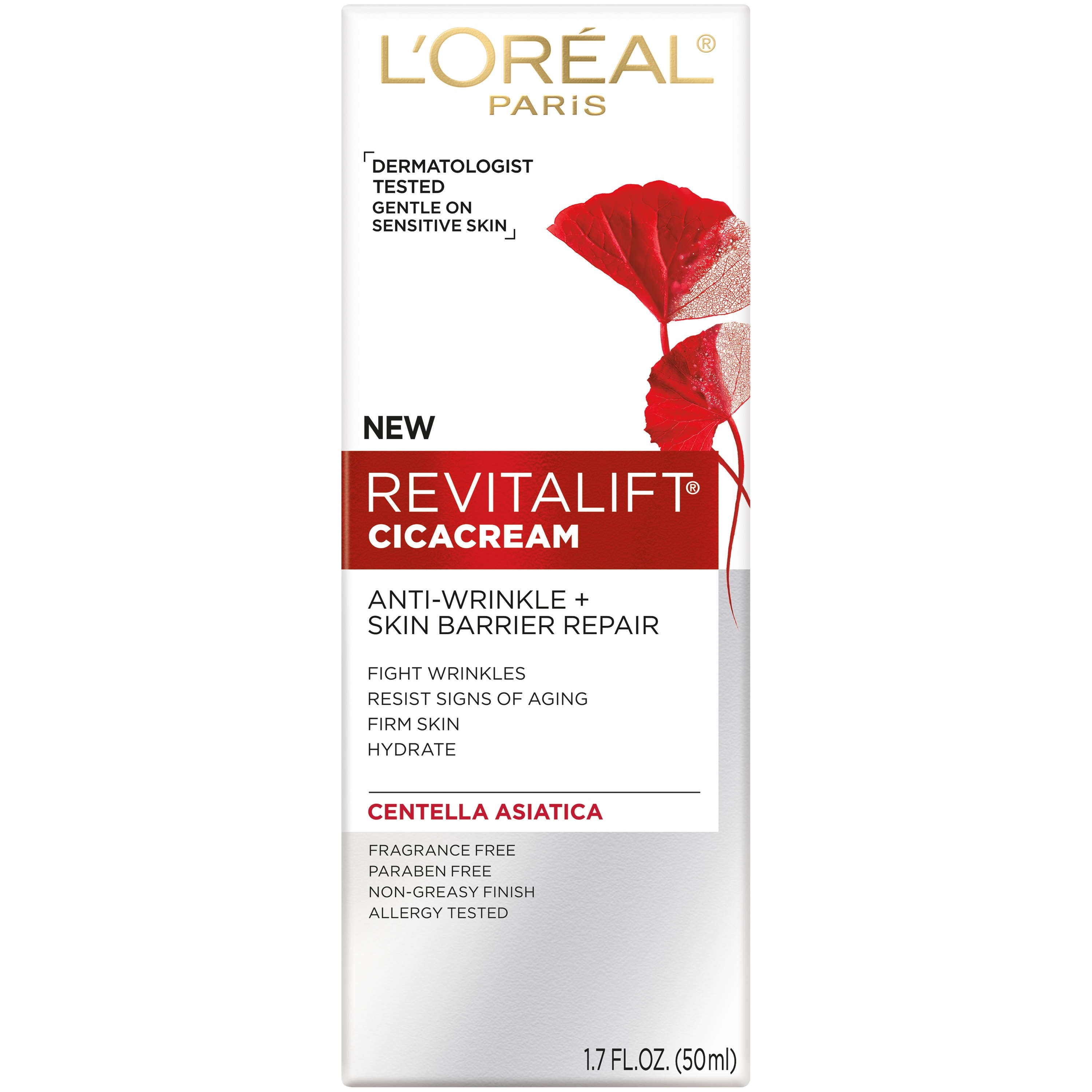L'Oreal Paris Revitalift Cicacream Anti-Wrinkle + Skin Barrier Repair, 1.7 fl. oz.