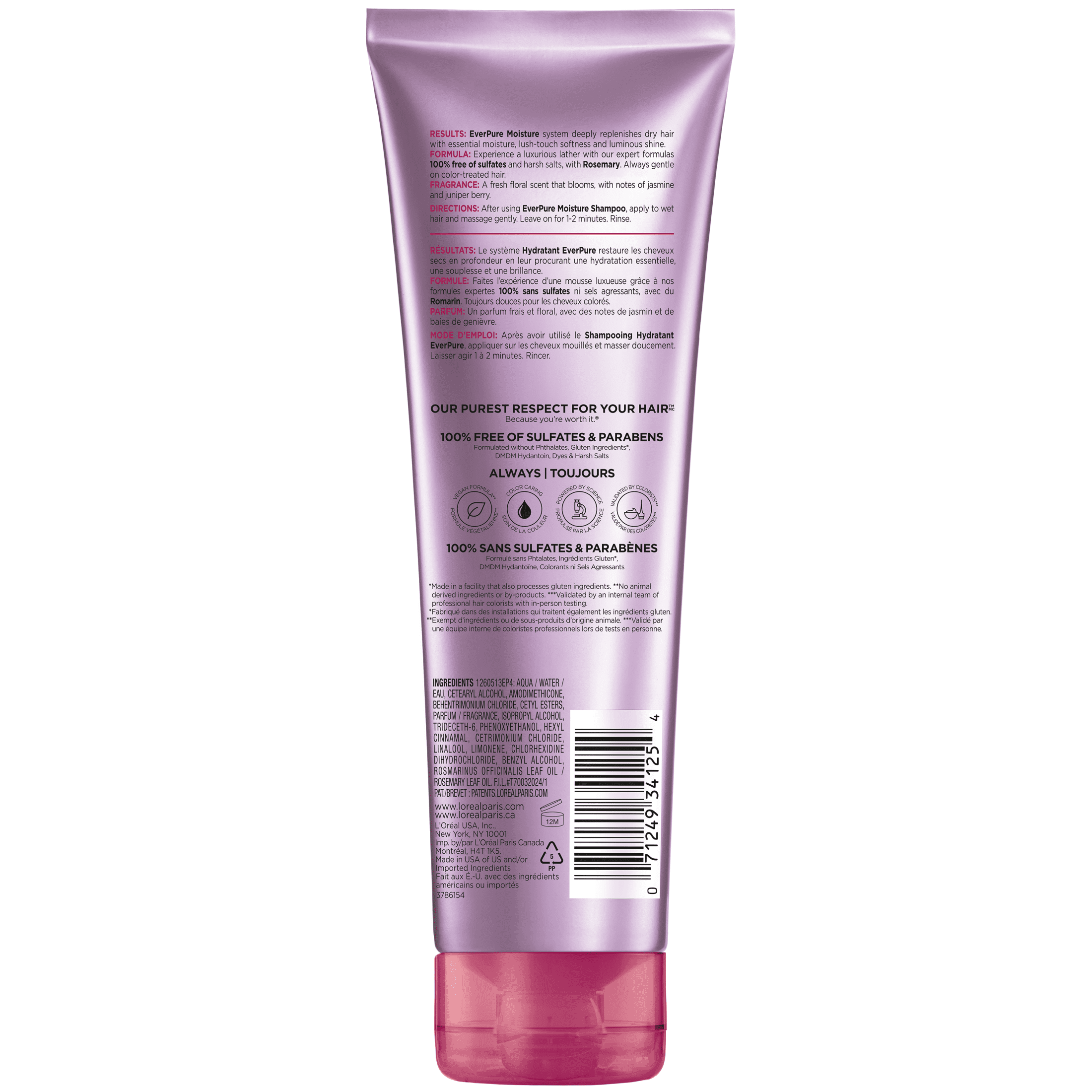 L'Oreal Paris Sulfate Free Moisture Conditioner, Squeeze Tube, 8.5 fl oz
