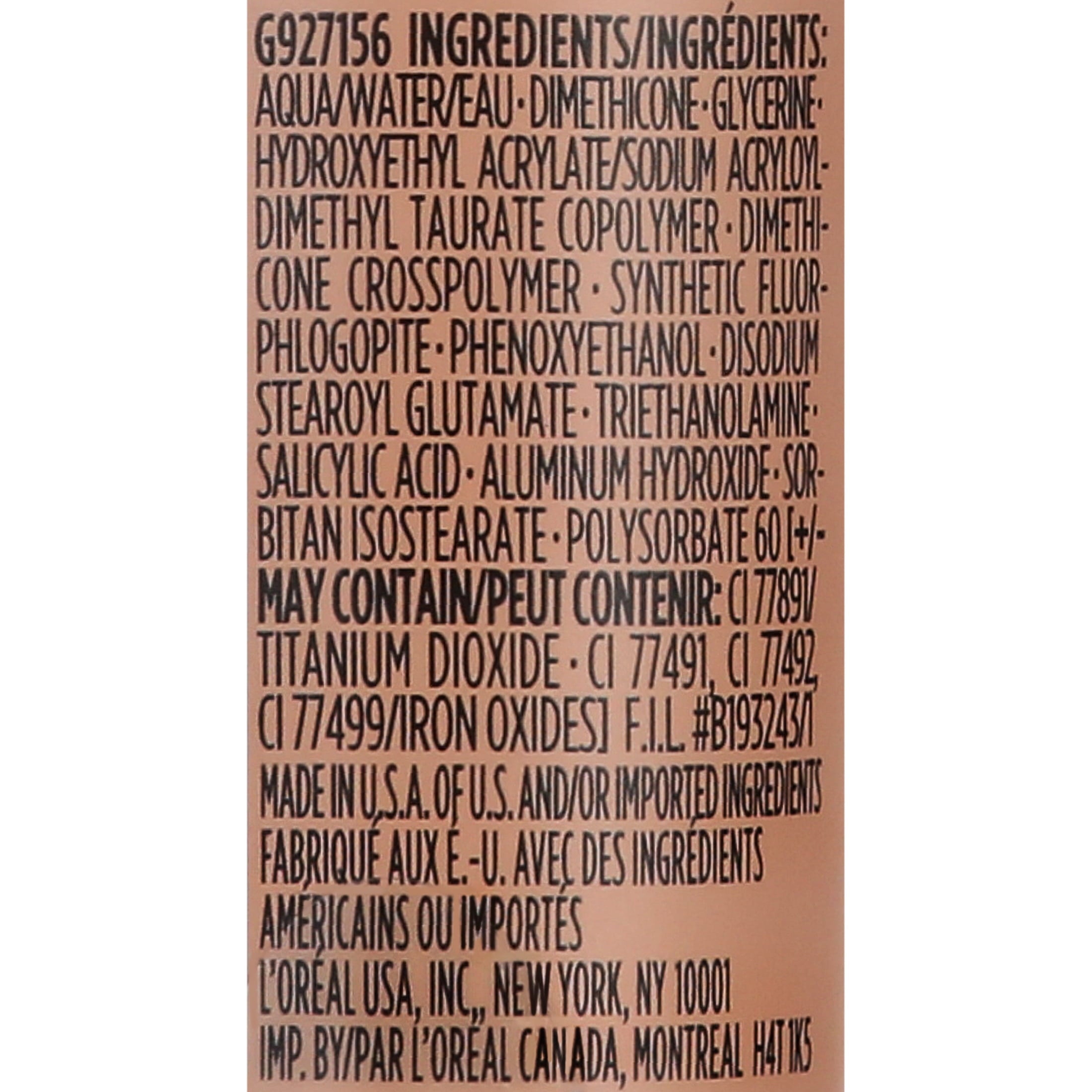 L'Oreal Paris Infallible Total Cover Liquid Foundation, Natural Buff, 1 fl oz
