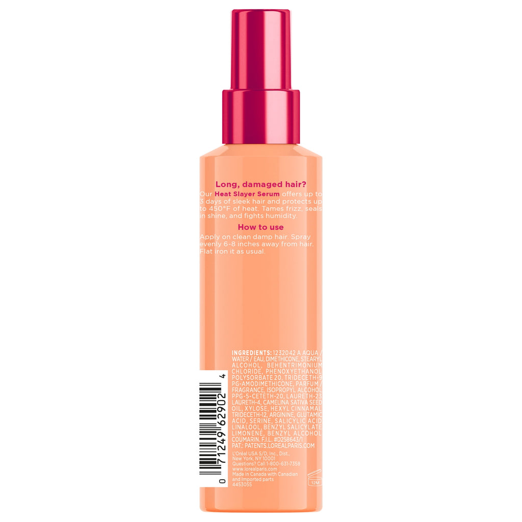 L'Oreal Paris Elvive Dream Lengths Heat Slayer Frizz Control, Pre-Iron Spray, Heat Protection, 4.4 oz