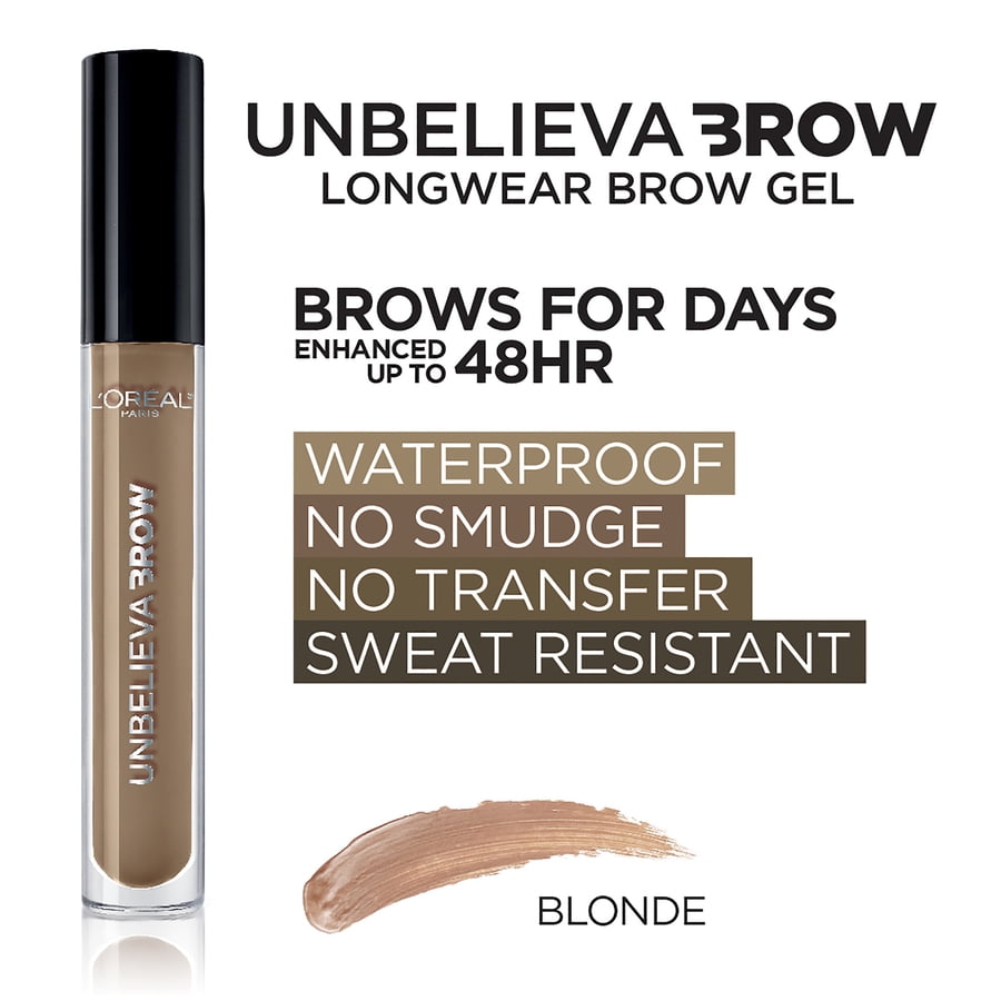L'Oreal Paris Unbelieva-Brow Longwear Waterproof Tinted Gel, Blonde, 0.15 oz