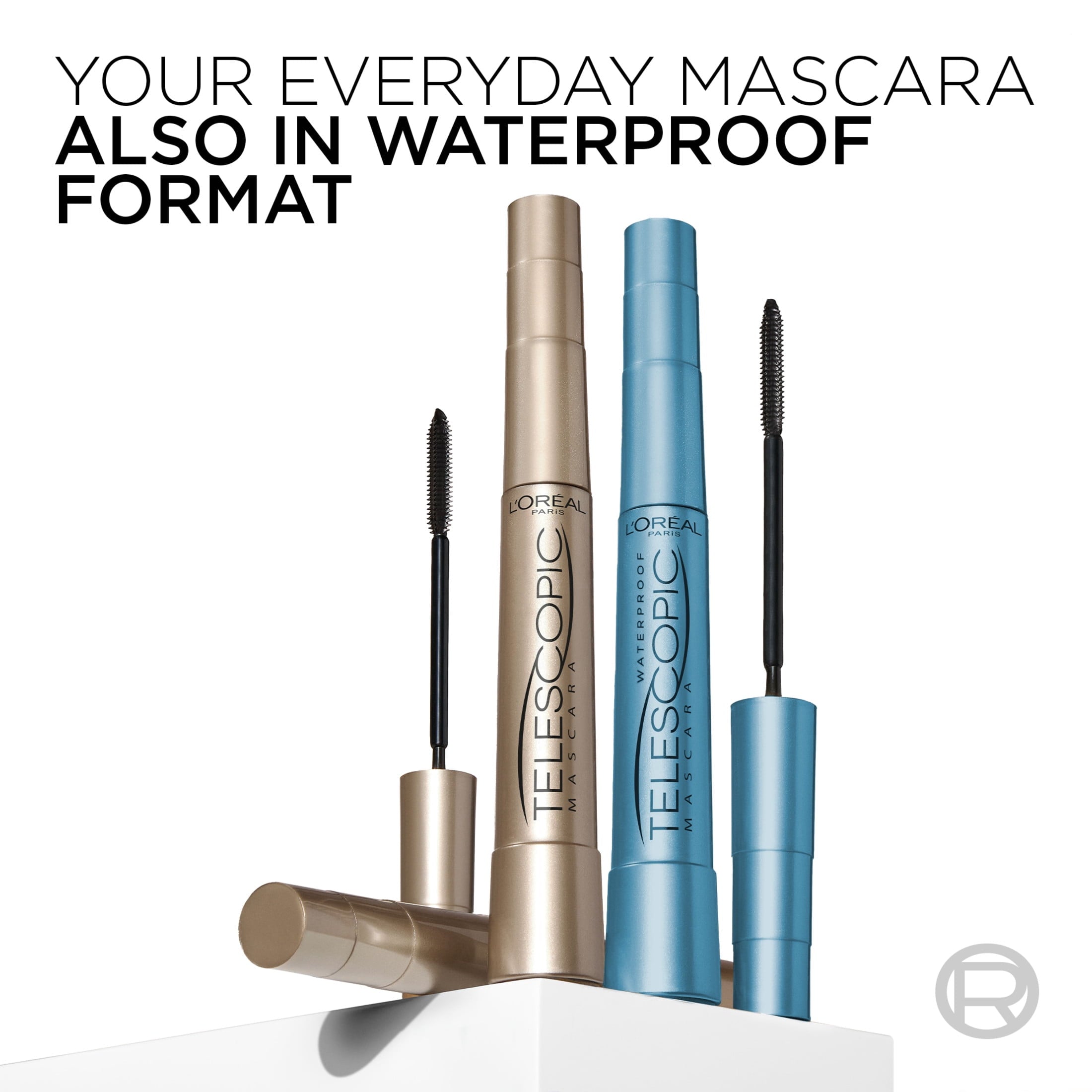 (2 pack) L'Oreal Paris Telescopic Original Washable Mascara, Blackest Black, 0.27 fl oz