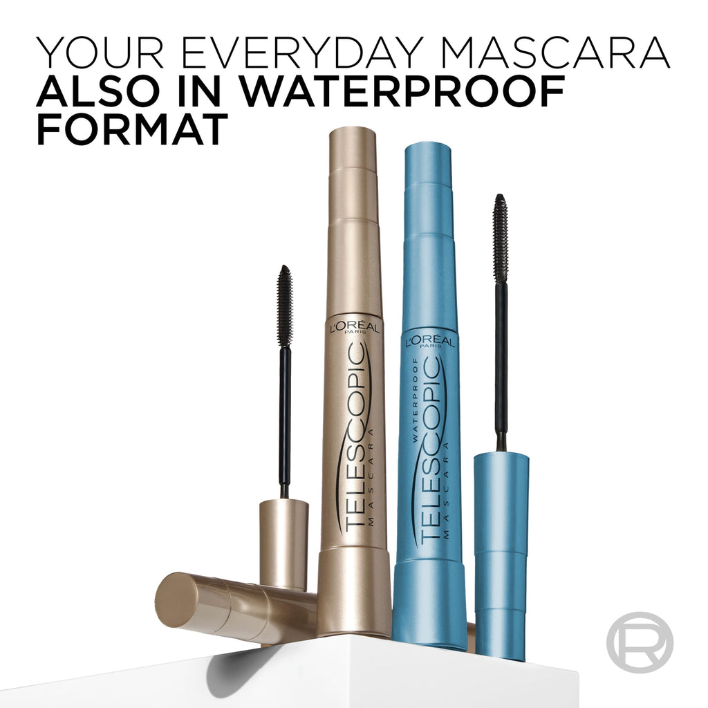(2 pack) L'Oreal Paris Telescopic Washable Mascara, Carbon Black, 0.27 fl oz