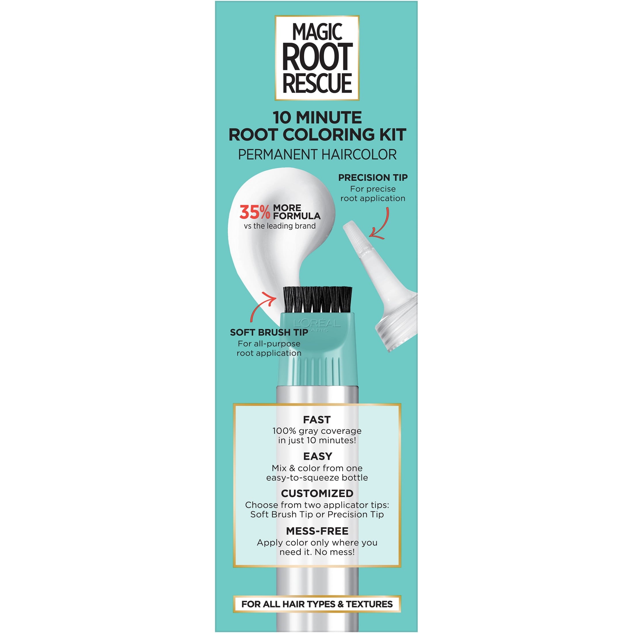 L'Oreal Paris Magic Root Rescue 10 Minute Root Hair Color, 4 Dark Brown, 1 kit