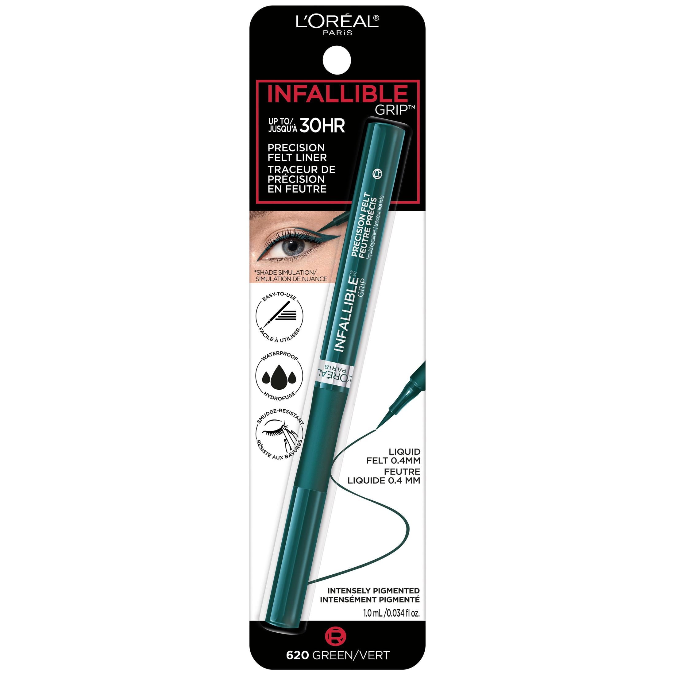 L'Oreal Paris Infallible Precision Felt Waterproof Liquid Eyeliner, 0.03 fl oz